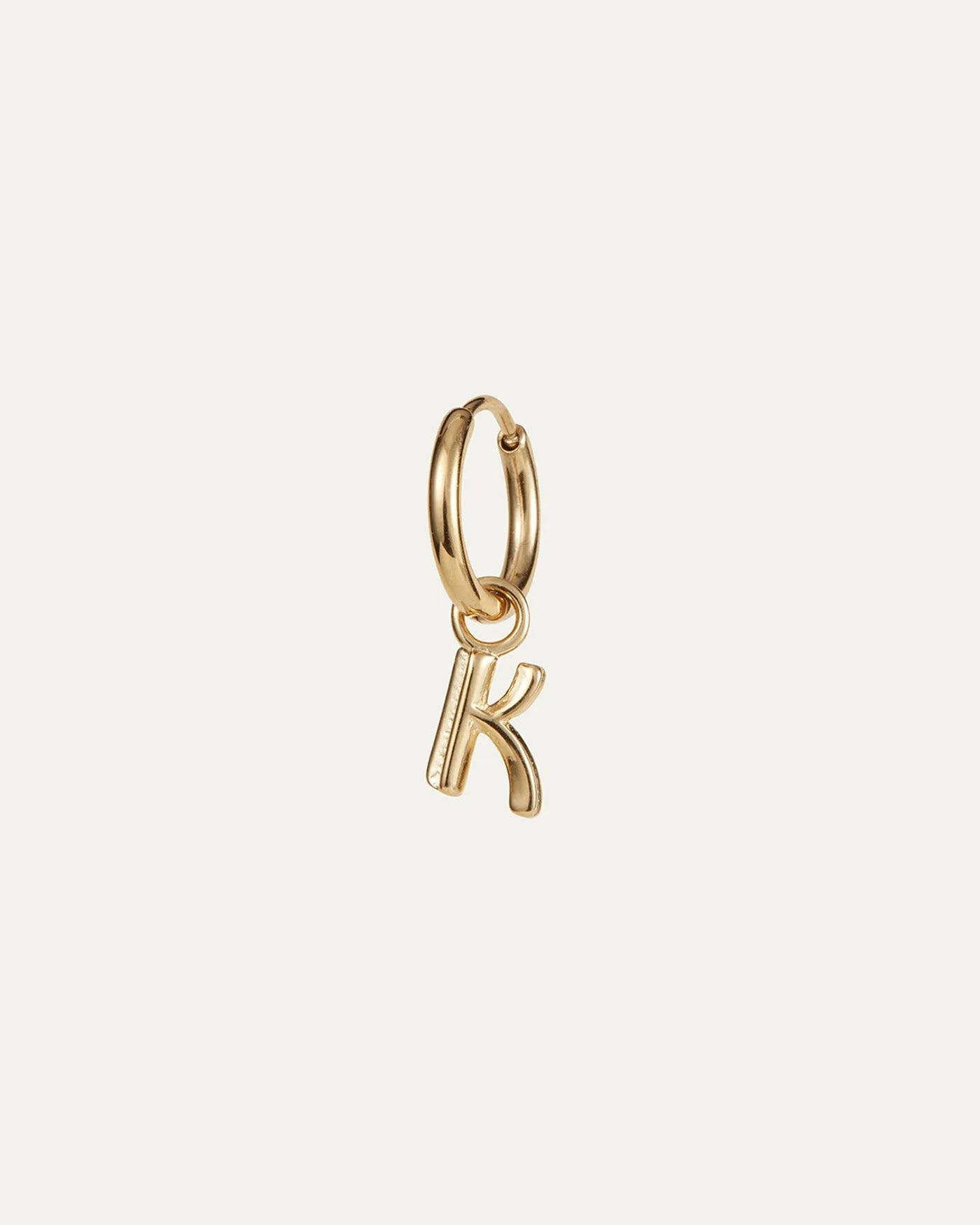 Single Monogram Huggie Earring - K sold by JENNY BIRD