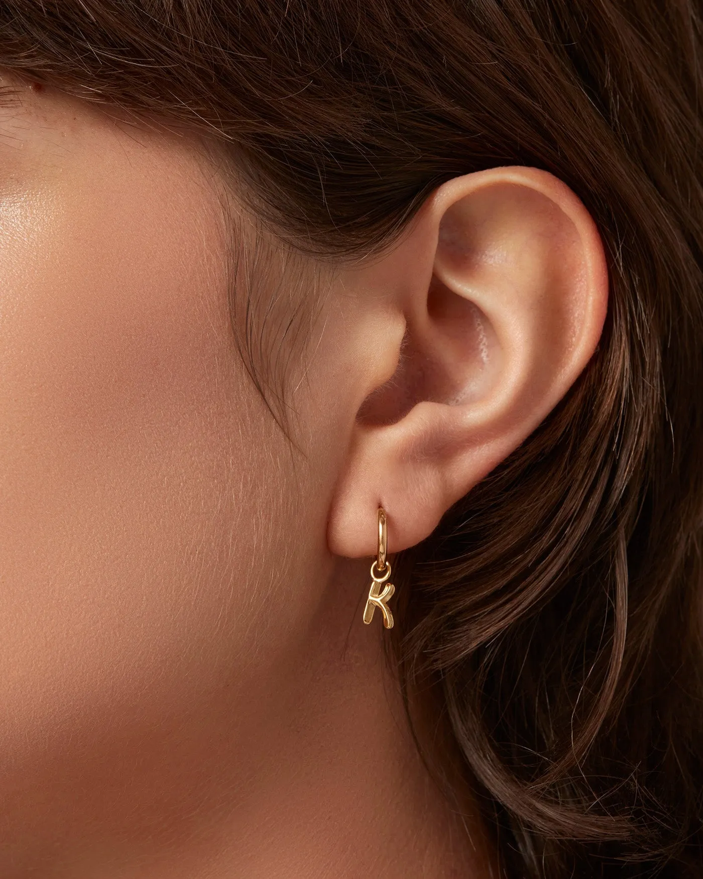 Single Monogram Huggie Earring - K sold by JENNY BIRD product image thumbnail 3
