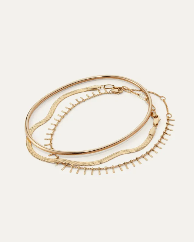 The Modern Anklet Stack sold by JENNY BIRD