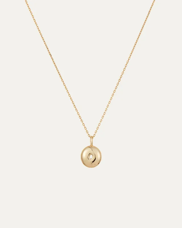 14K Gold Bubble Letter Necklace - O sold by JENNY BIRD