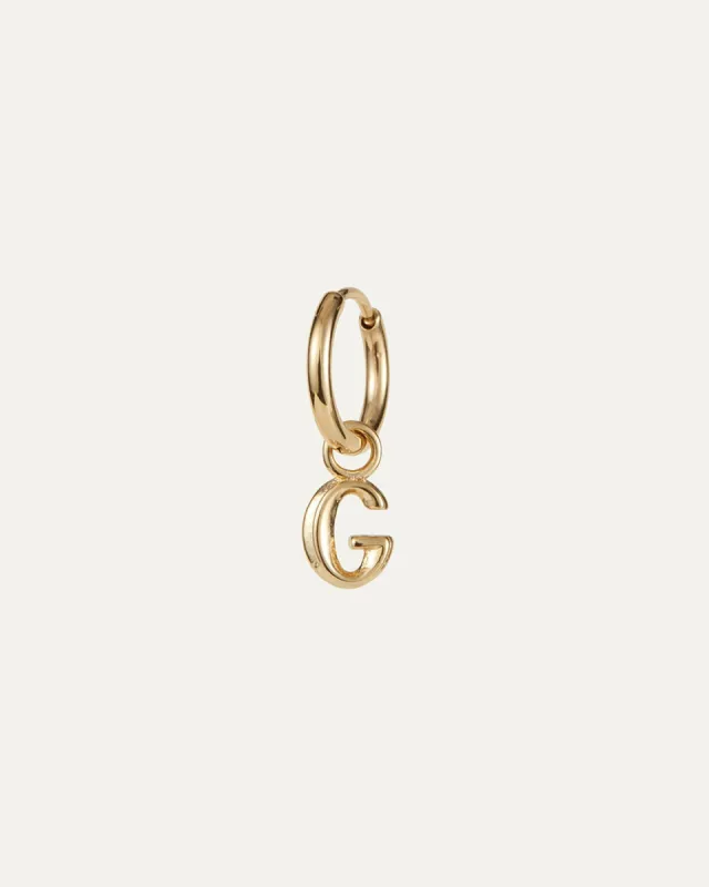 Single Monogram Huggie Earring - G sold by JENNY BIRD
