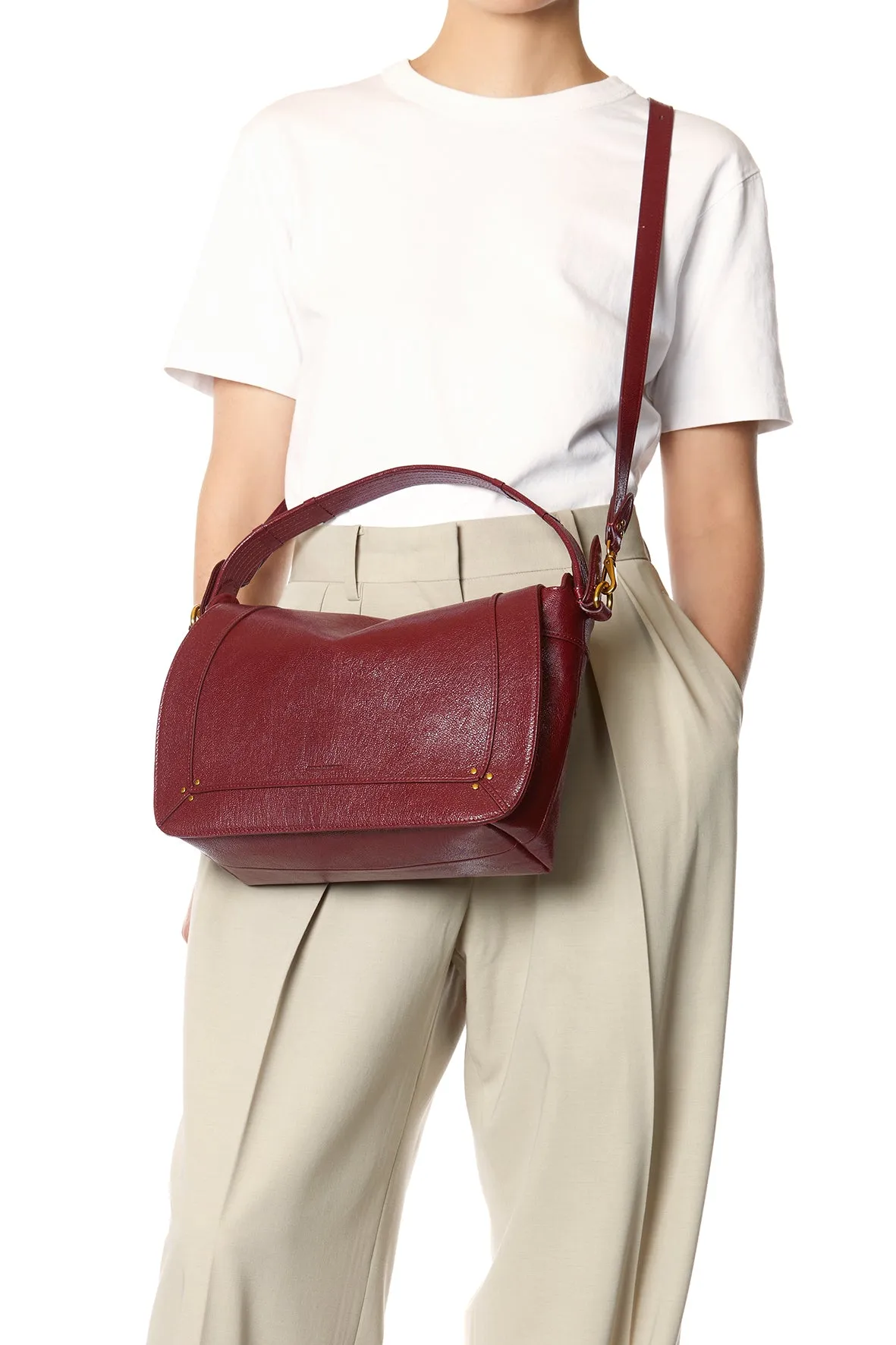 Sac Pepito L Chèvre Bordeaux sold by Jerome Dreyfuss product image thumbnail 5