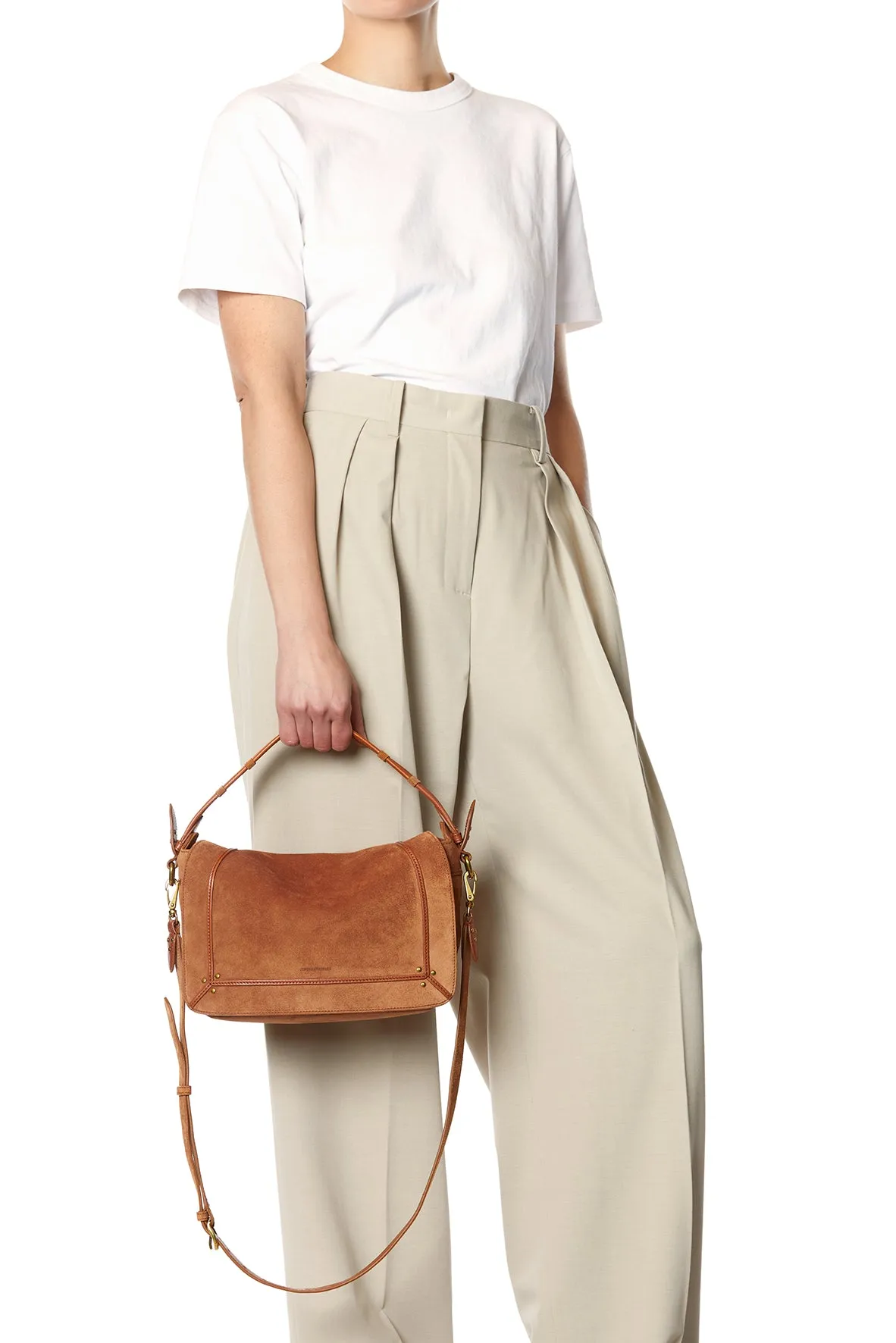 Sac Pepito M croute velours Caramel sold by Jerome Dreyfuss product image thumbnail 2