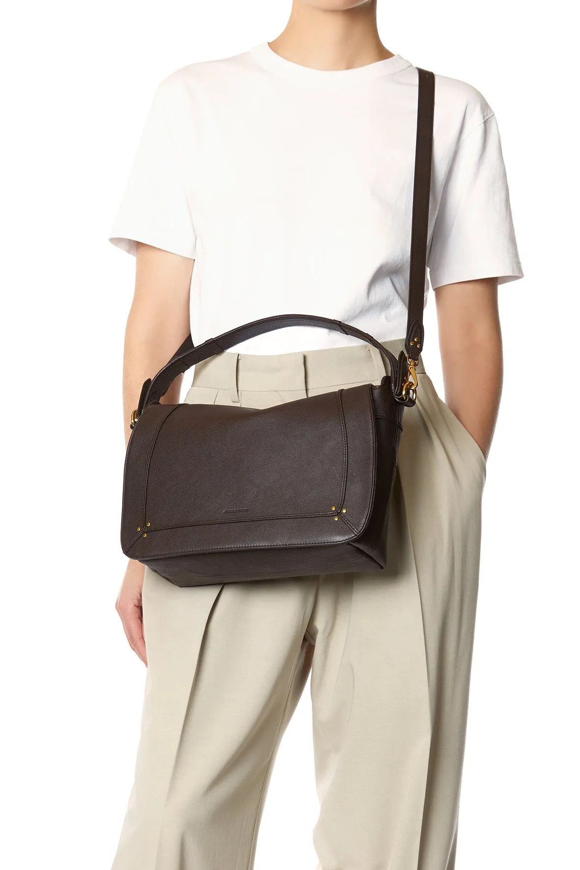 Sac Pepito L buffle Moka sold by Jerome Dreyfuss product image thumbnail 5