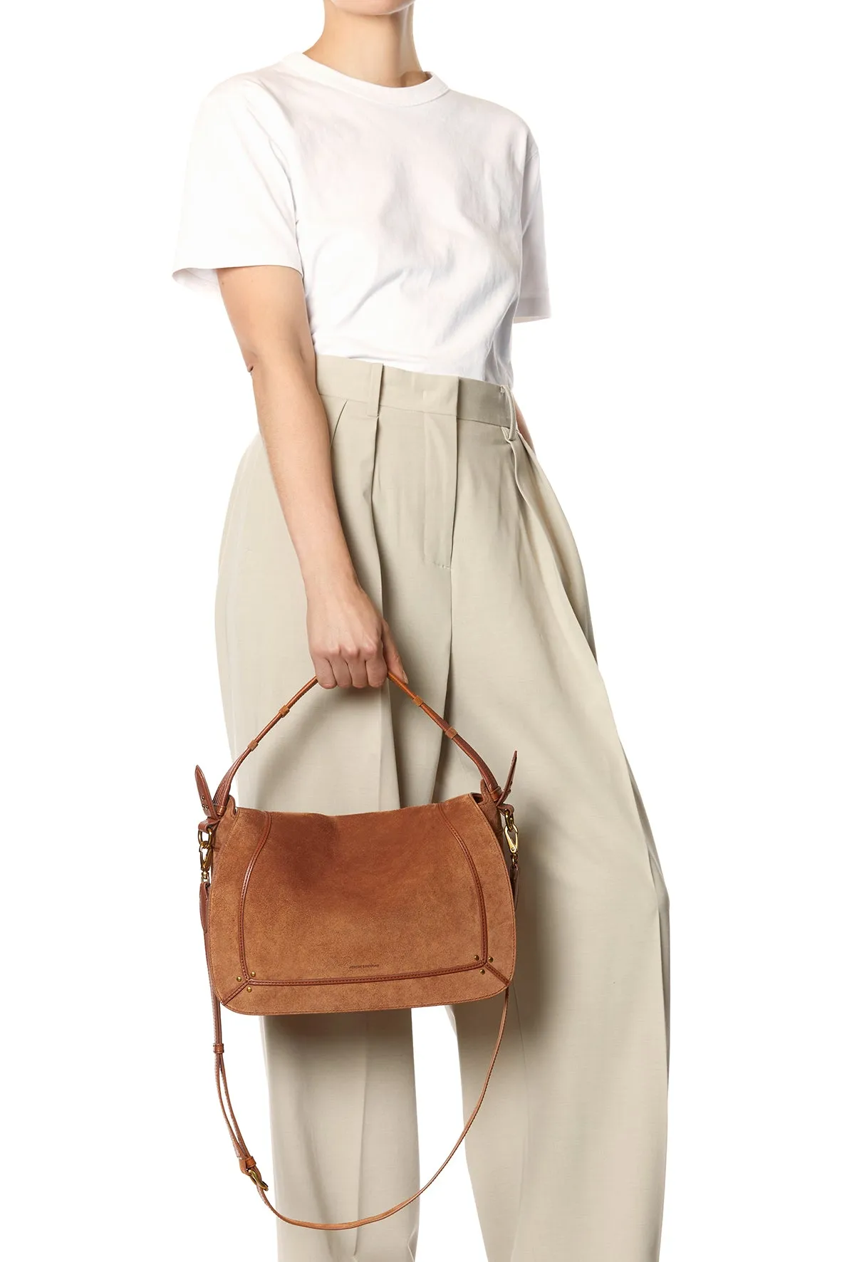 Sac Pepito L croute velours Caramel sold by Jerome Dreyfuss product image thumbnail 2