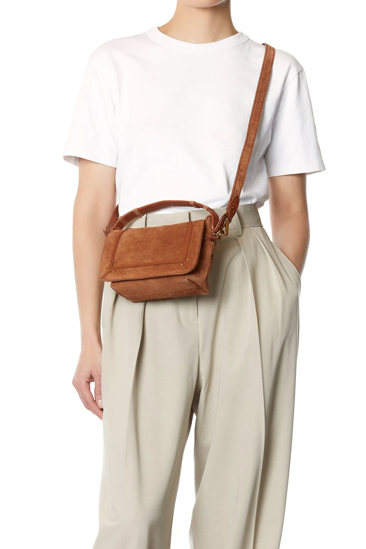 Sac Pepito S croute velours Caramel sold by Jerome Dreyfuss product image thumbnail 5