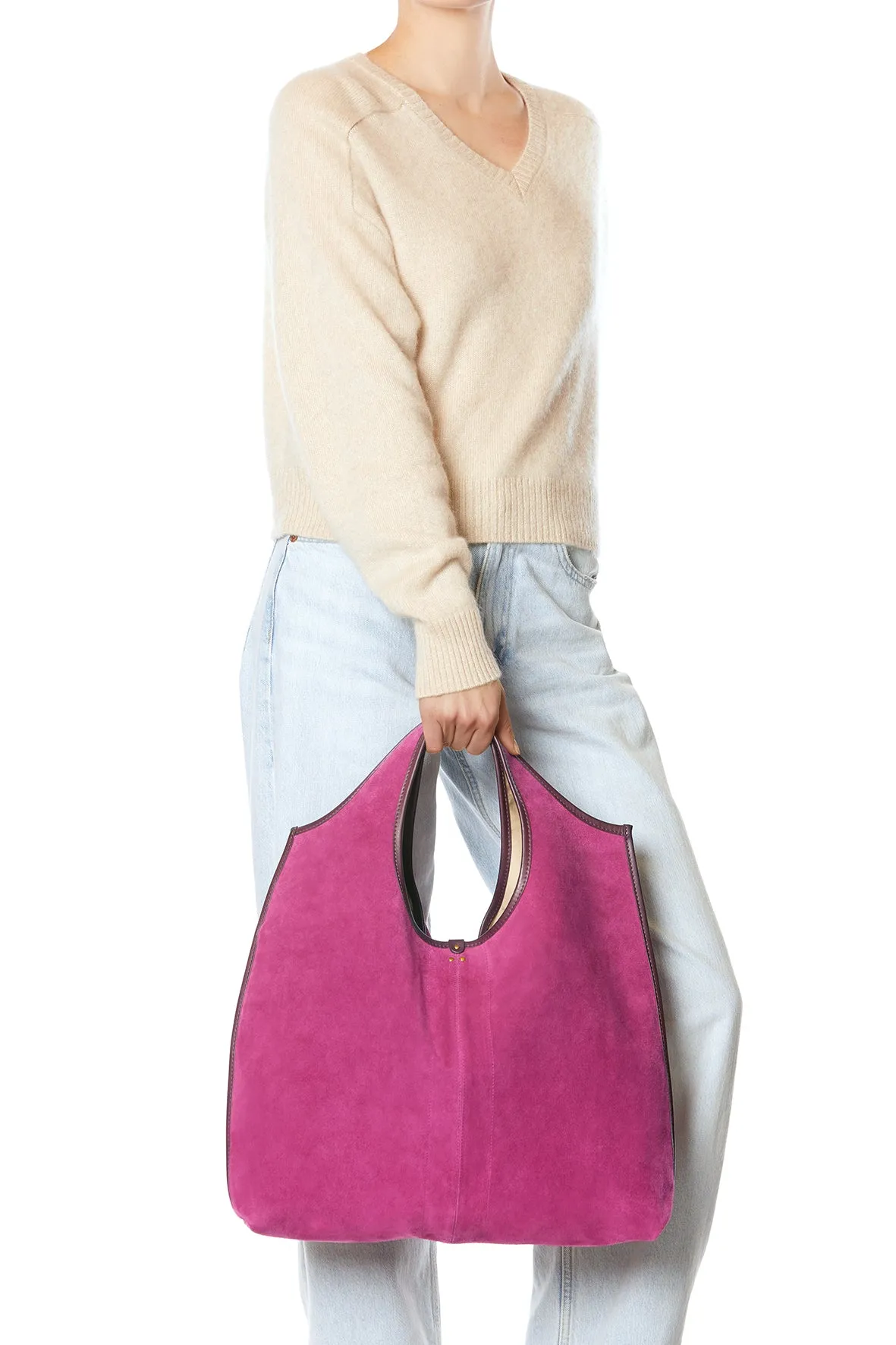 Sac Cabas Paco croute velours Orchidée sold by Jerome Dreyfuss product image thumbnail 4