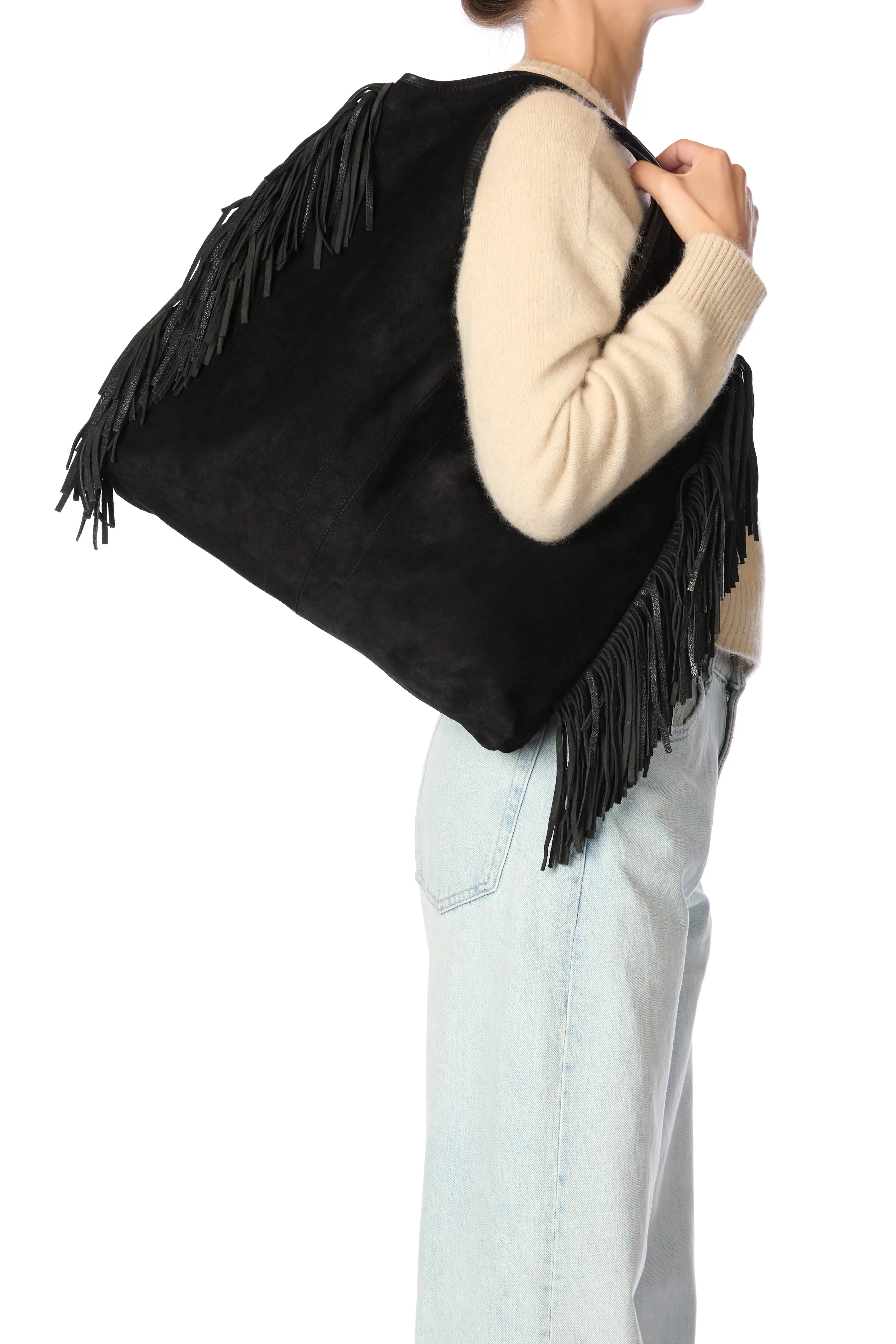 Sac Paco Croûte Velours Haenyeo Noir sold by Jerome Dreyfuss product image thumbnail 2