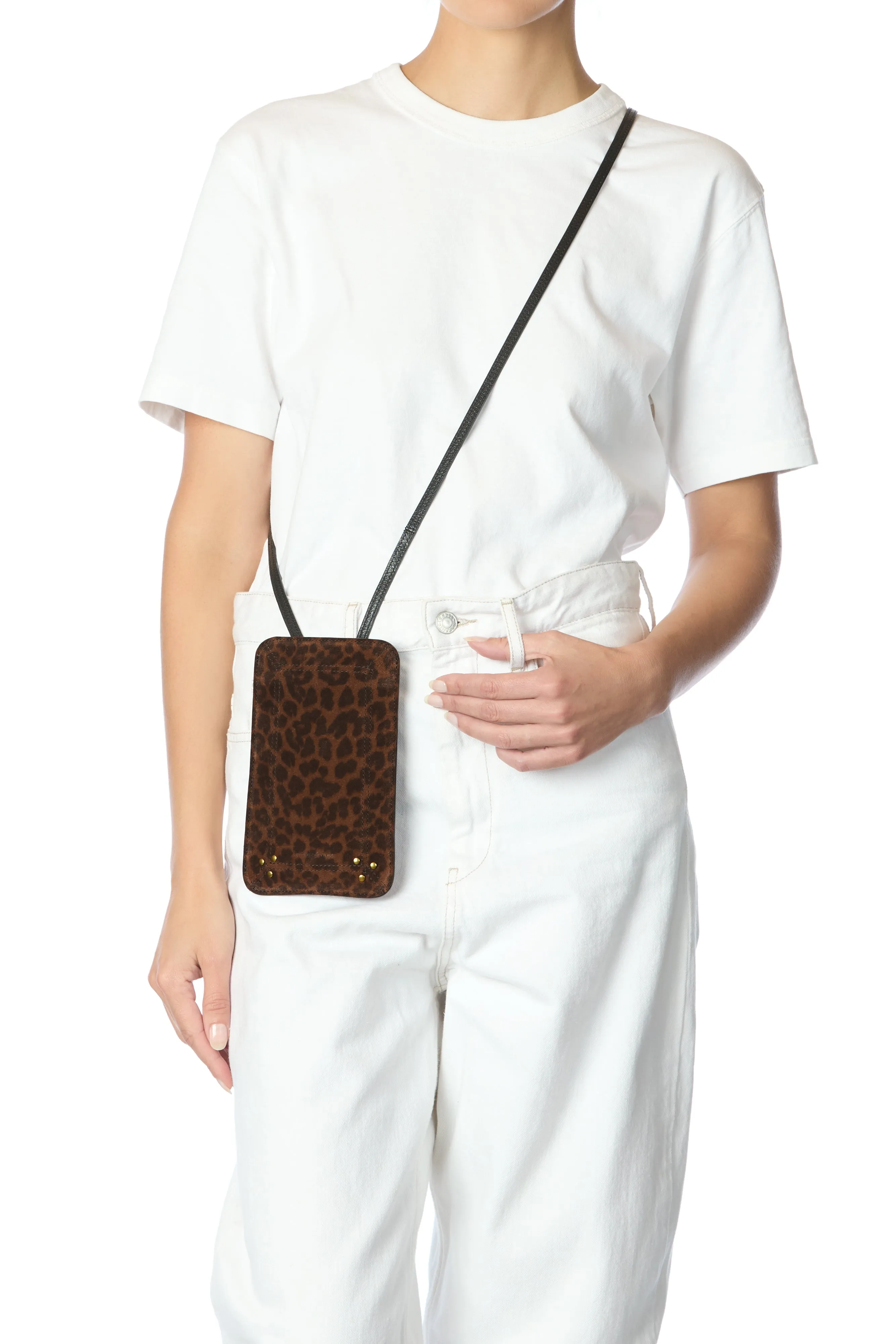 Porte Mobile Croûte Velours Imprimé Léopard Naturel sold by Jerome Dreyfuss product image thumbnail 2