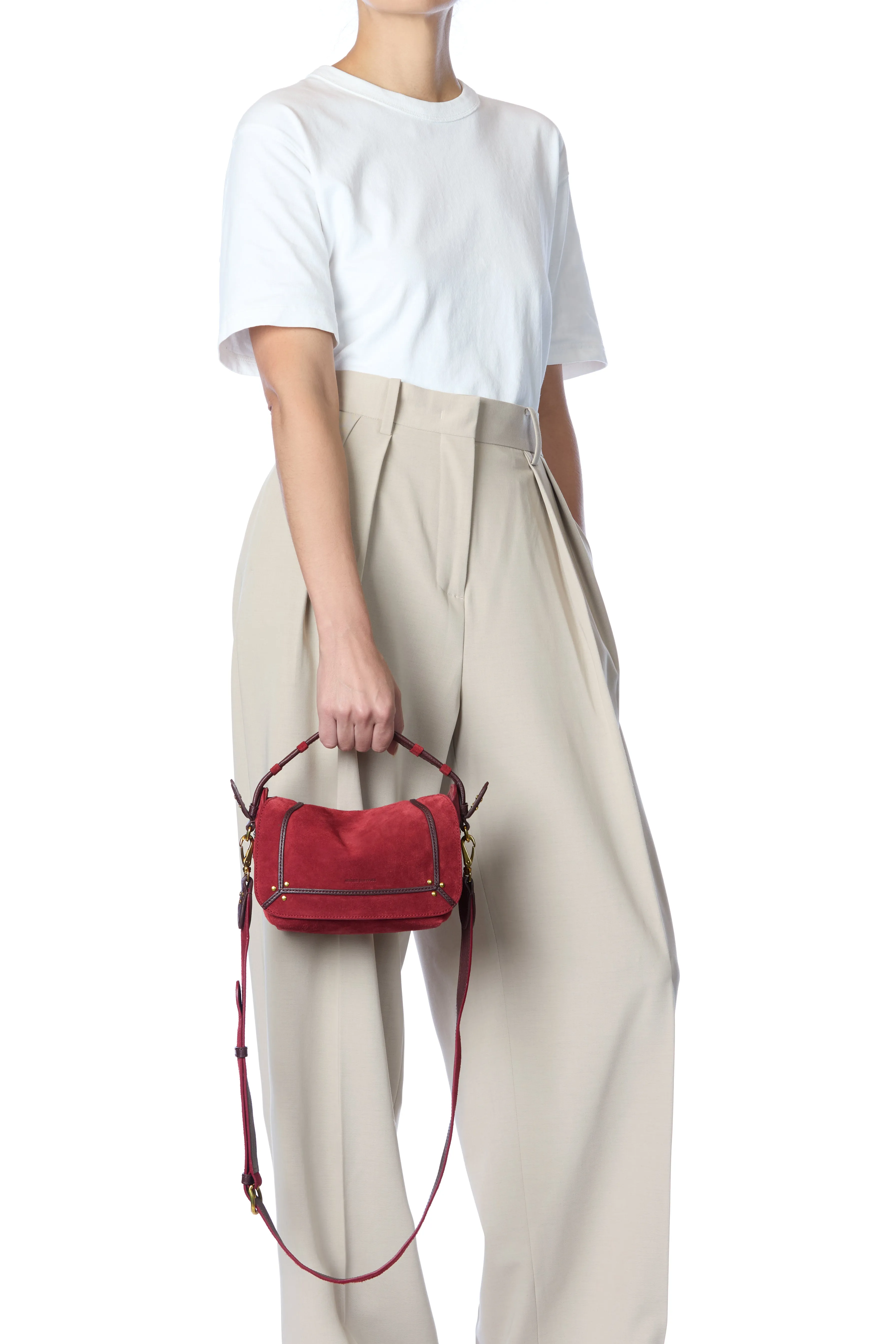 Sac Pepito S Croûte Velours Burgundy sold by Jerome Dreyfuss product image thumbnail 2