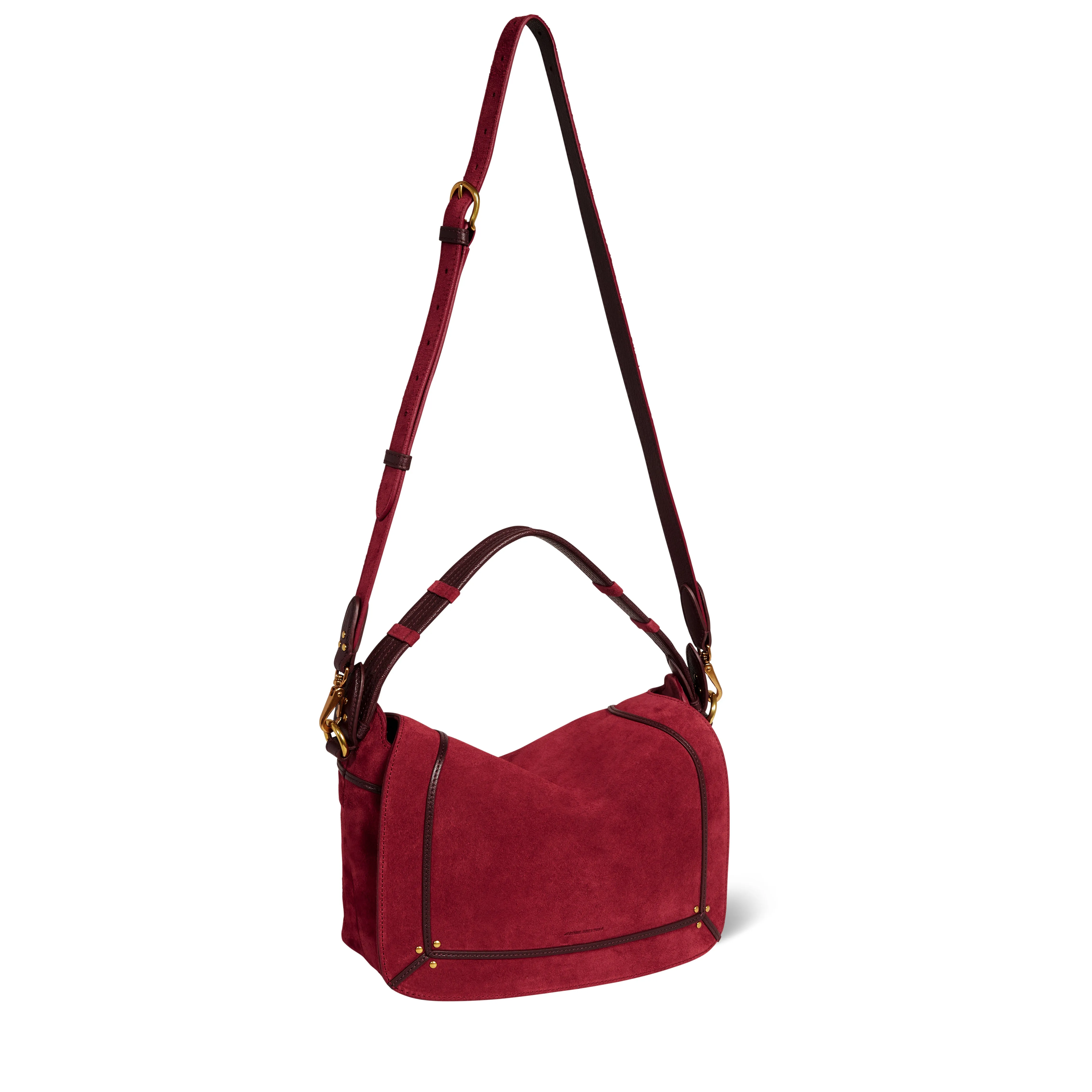 Sac Pepito M Croûte Velours Burgundy sold by Jerome Dreyfuss product image thumbnail 4