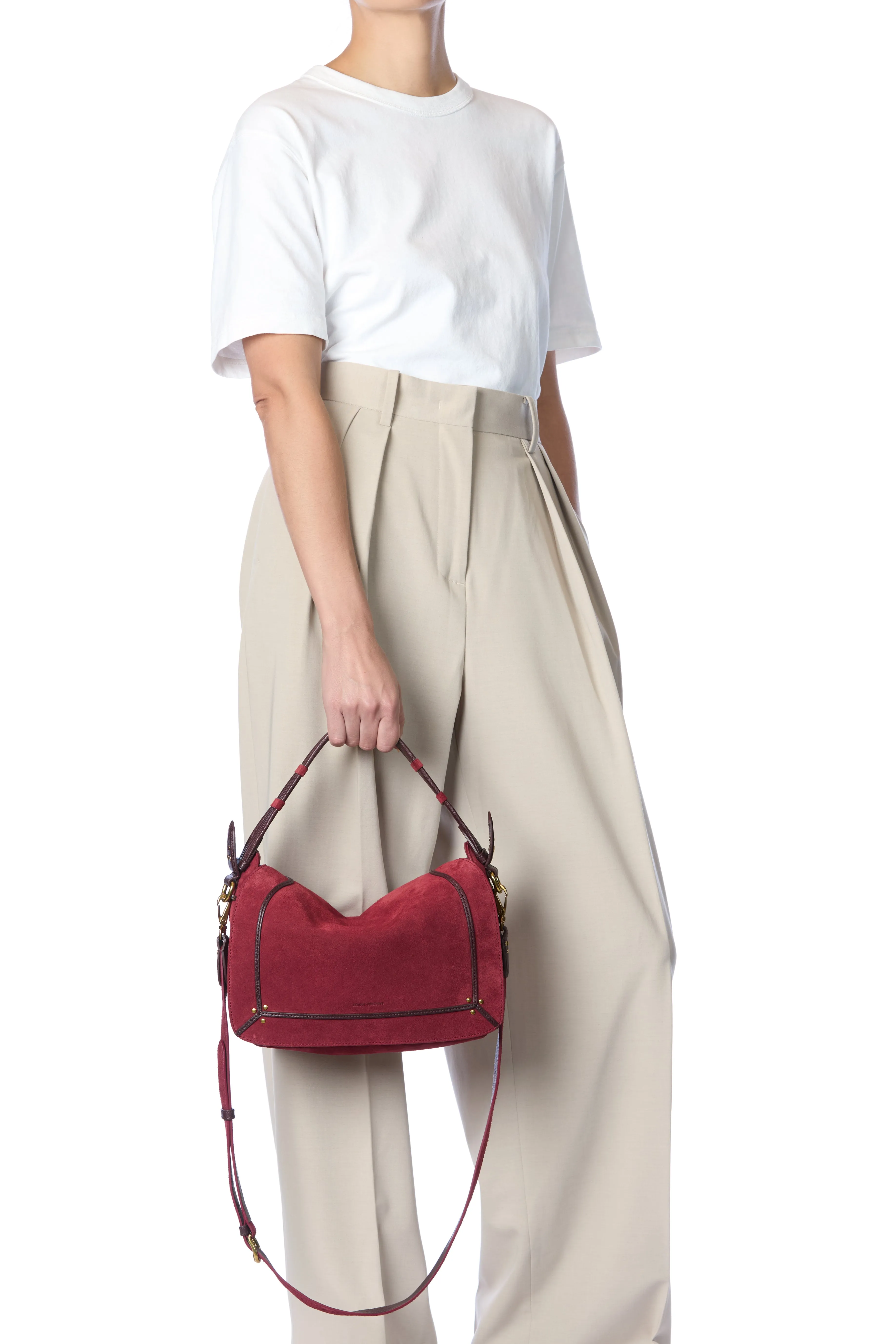 Sac Pepito M Croûte Velours Burgundy sold by Jerome Dreyfuss product image thumbnail 2