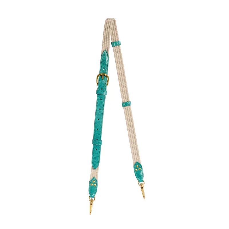 Bandoulière Sangle Fine Chèvre Turquoise made by Jerome Dreyfuss