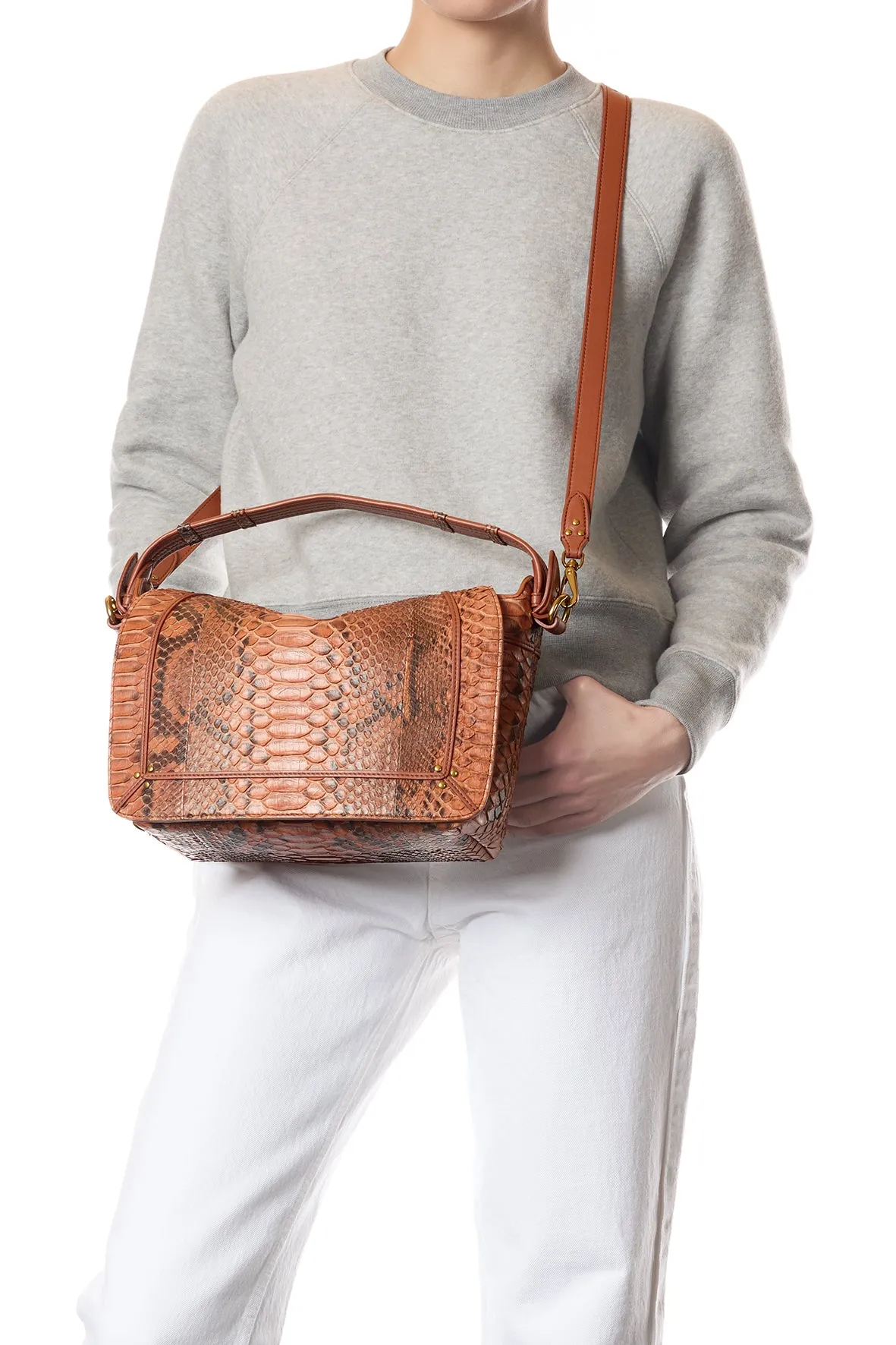 Sac Pepito M python Cognac sold by Jerome Dreyfuss product image thumbnail 2