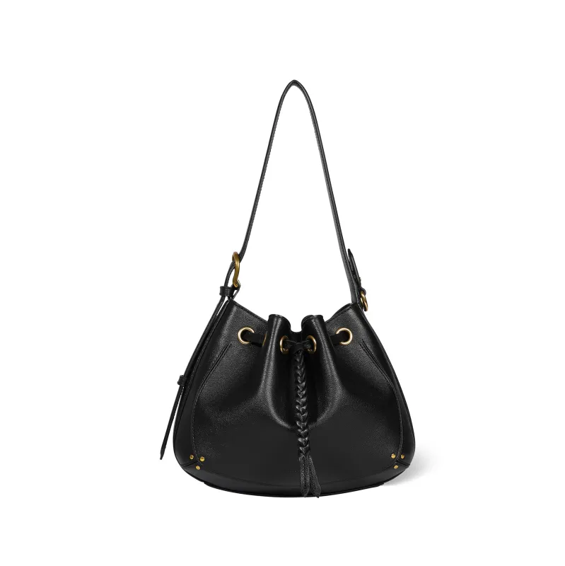 Sac Andy buffle Noir Brass made by Jerome Dreyfuss