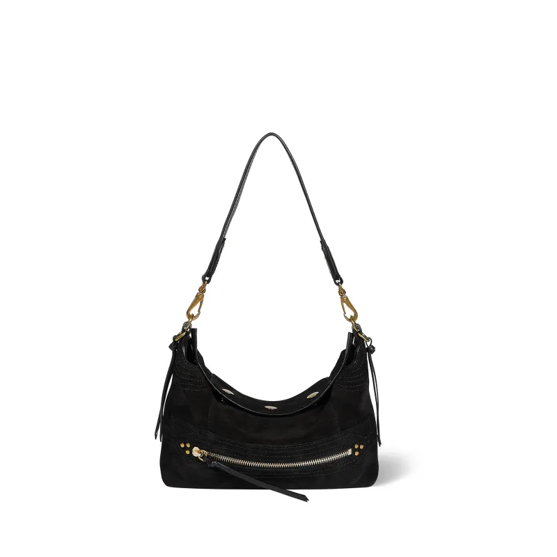 Sac Lucky Hobo Small croute velours Noir made by Jerome Dreyfuss