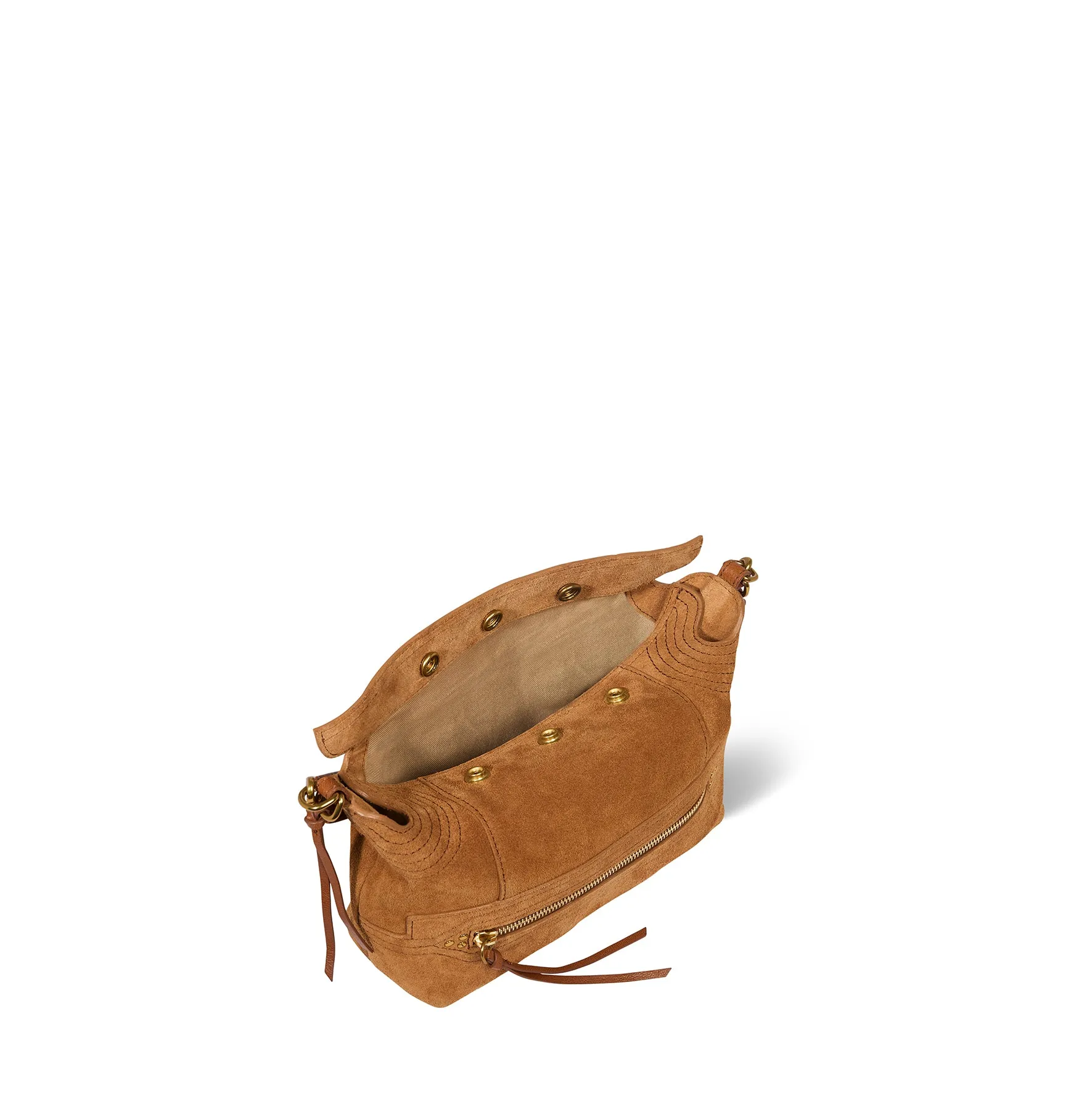 Sac Lucky Hobo Small croute velours Caramel sold by Jerome Dreyfuss product image thumbnail 4