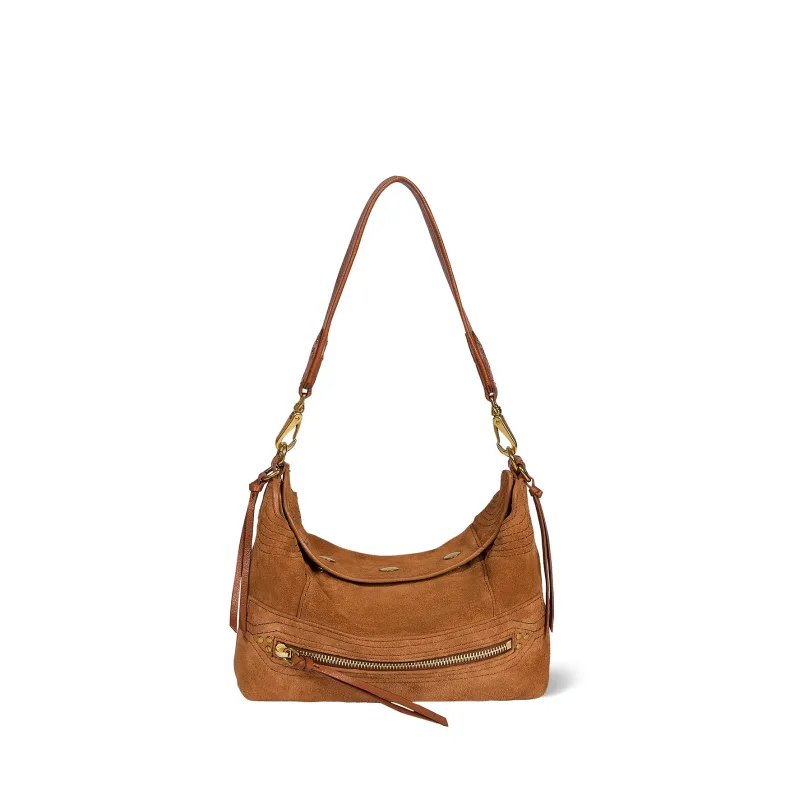 Sac Lucky Hobo Small croute velours Caramel made by Jerome Dreyfuss