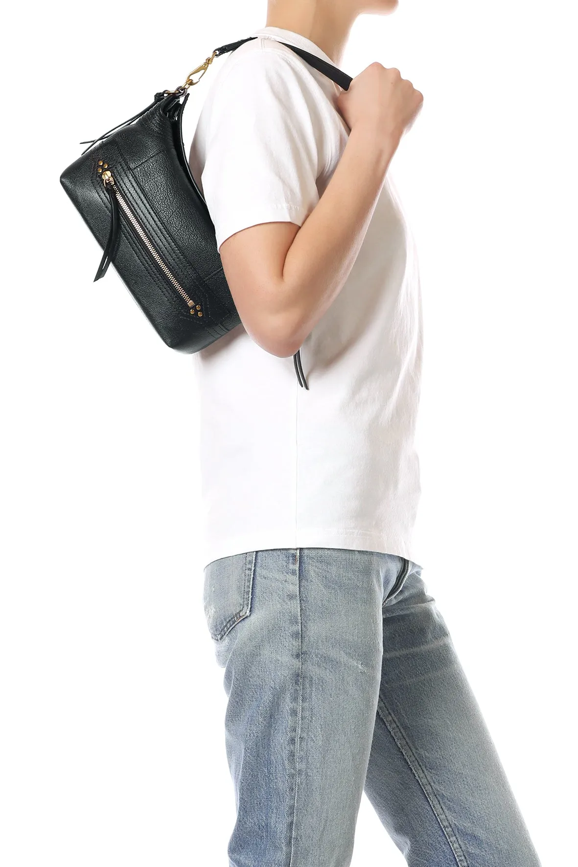 Sac Lucky Hobo Small buffle Noir Brass sold by Jerome Dreyfuss product image thumbnail 2