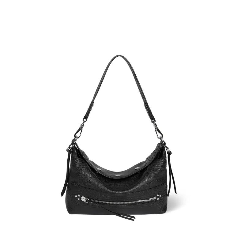 Sac Lucky Hobo Small buffle Noir Silver made by Jerome Dreyfuss