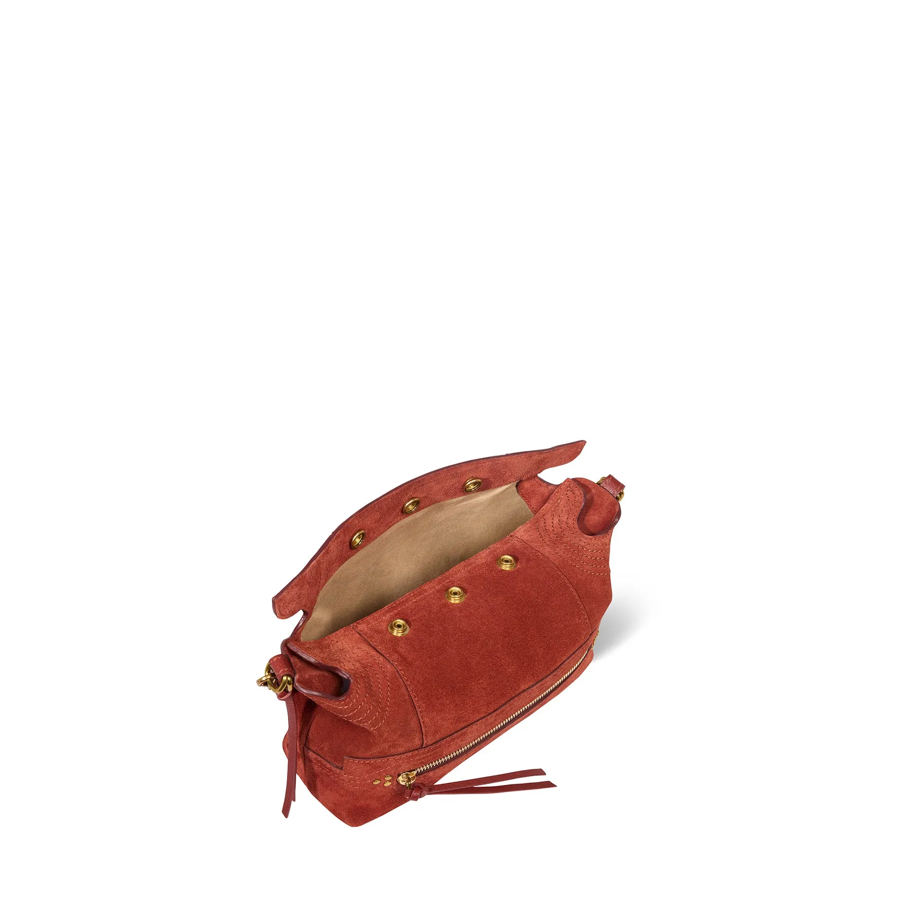 Sac Lucky Hobo Small croute velours Rouille sold by Jerome Dreyfuss product image thumbnail 4