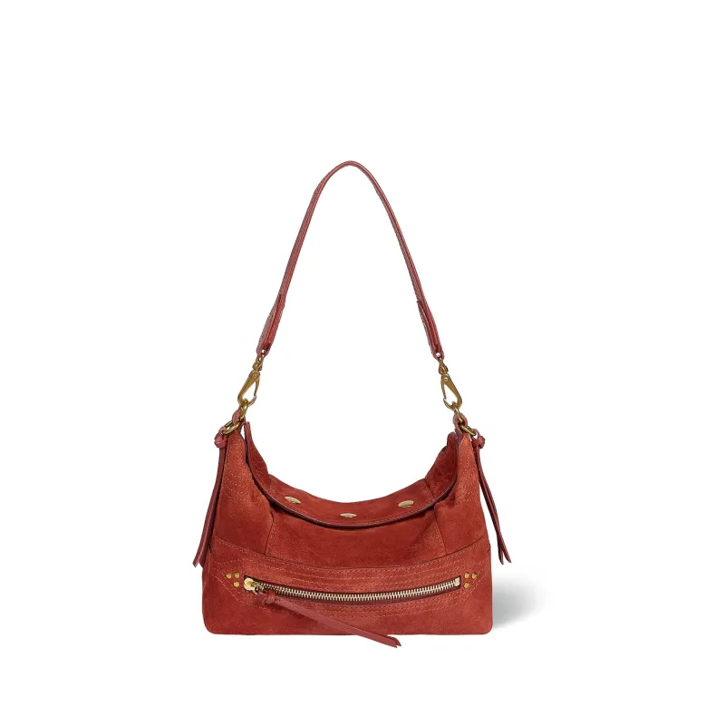 Sac Lucky Hobo Small croute velours Rouille made by Jerome Dreyfuss