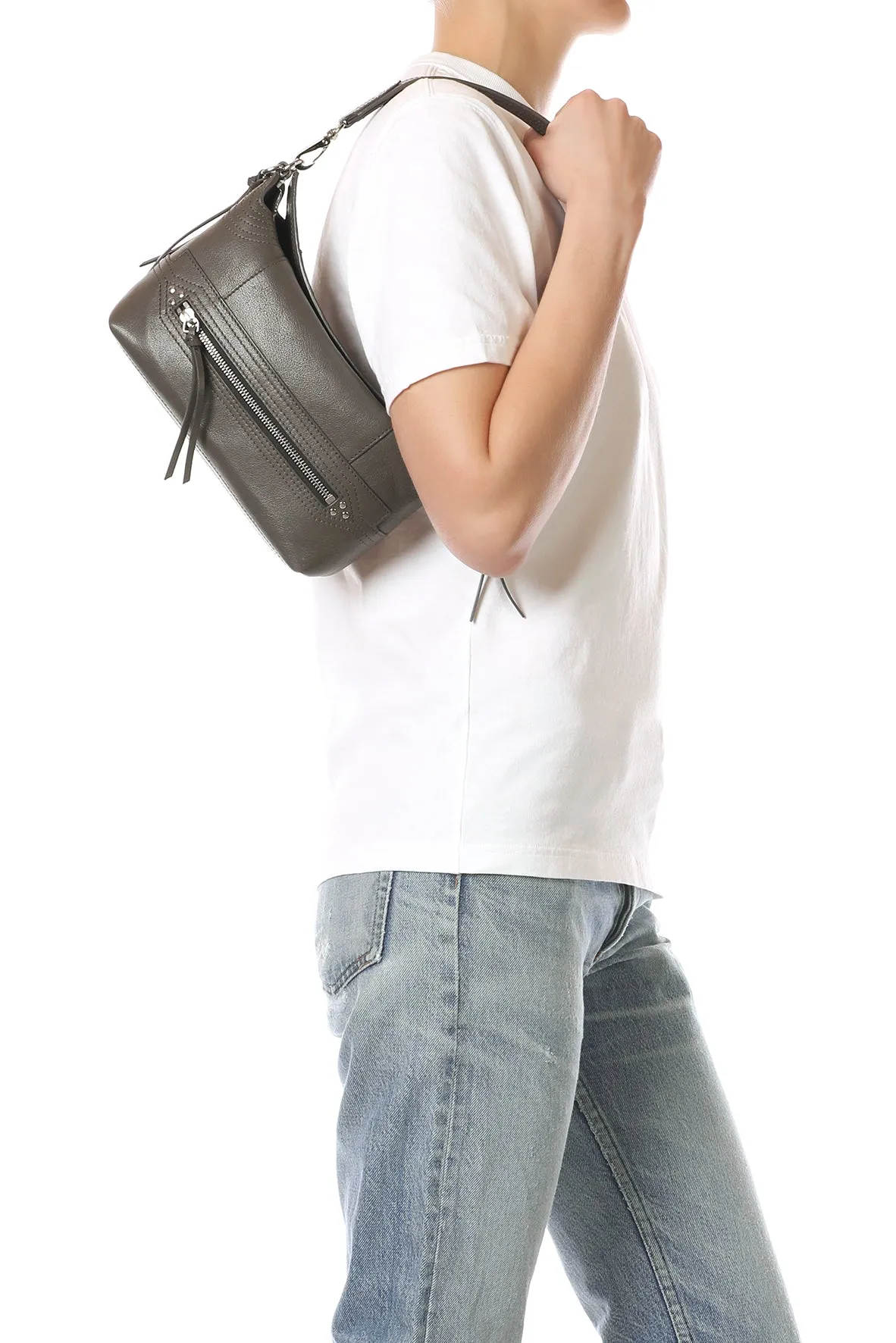 Sac Lucky Hobo Small buffle Gris sold by Jerome Dreyfuss product image thumbnail 2
