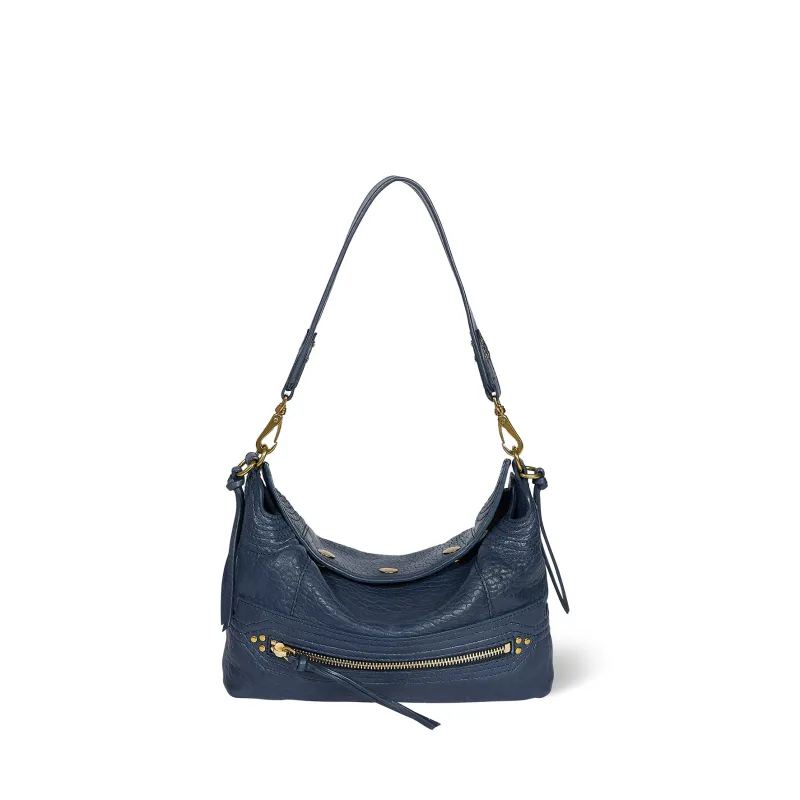 Sac Lucky Hobo Small Agneau Bubble Night Blue made by Jerome Dreyfuss