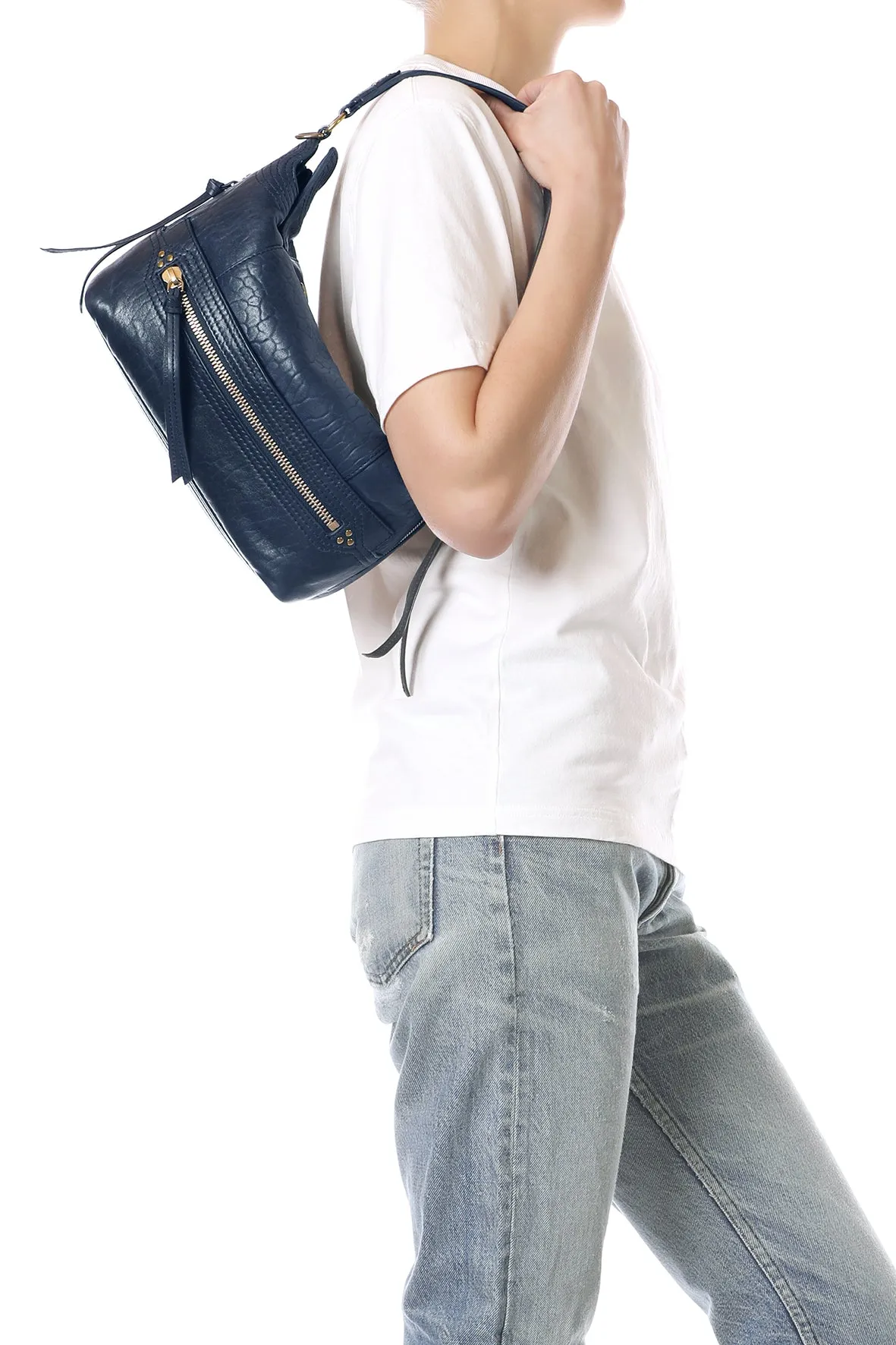 Sac Lucky Hobo Agneau Bubble Night Blue sold by Jerome Dreyfuss product image thumbnail 2