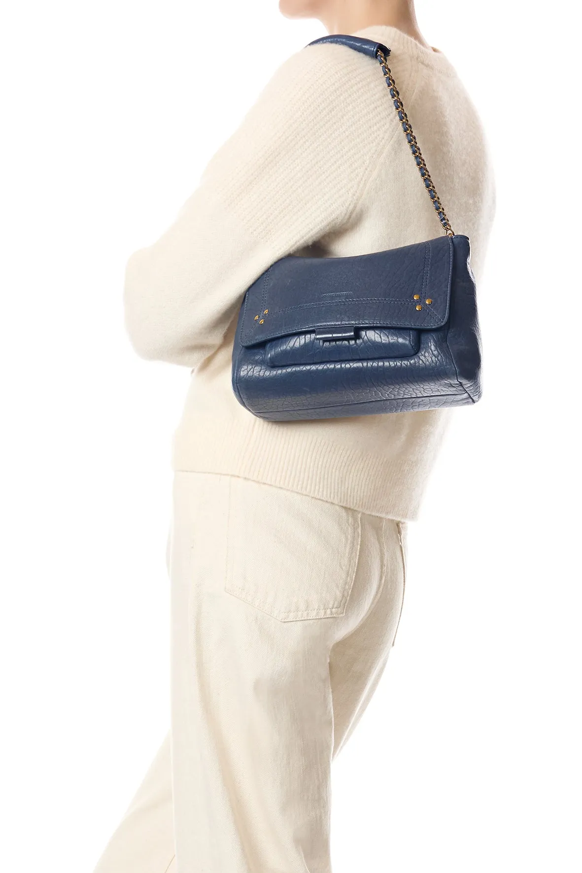 Sac Lulu M Agneau Bubble Night Blue sold by Jerome Dreyfuss product image thumbnail 2