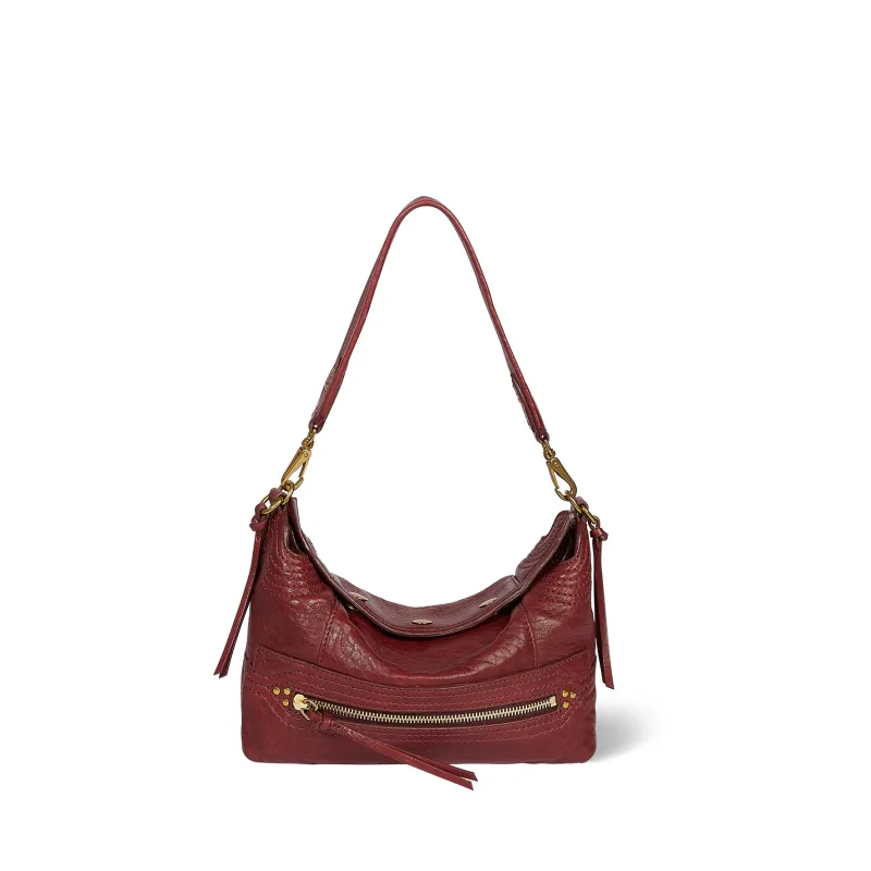 Sac Lucky Hobo Small Agneau Bubble Burgundy made by Jerome Dreyfuss