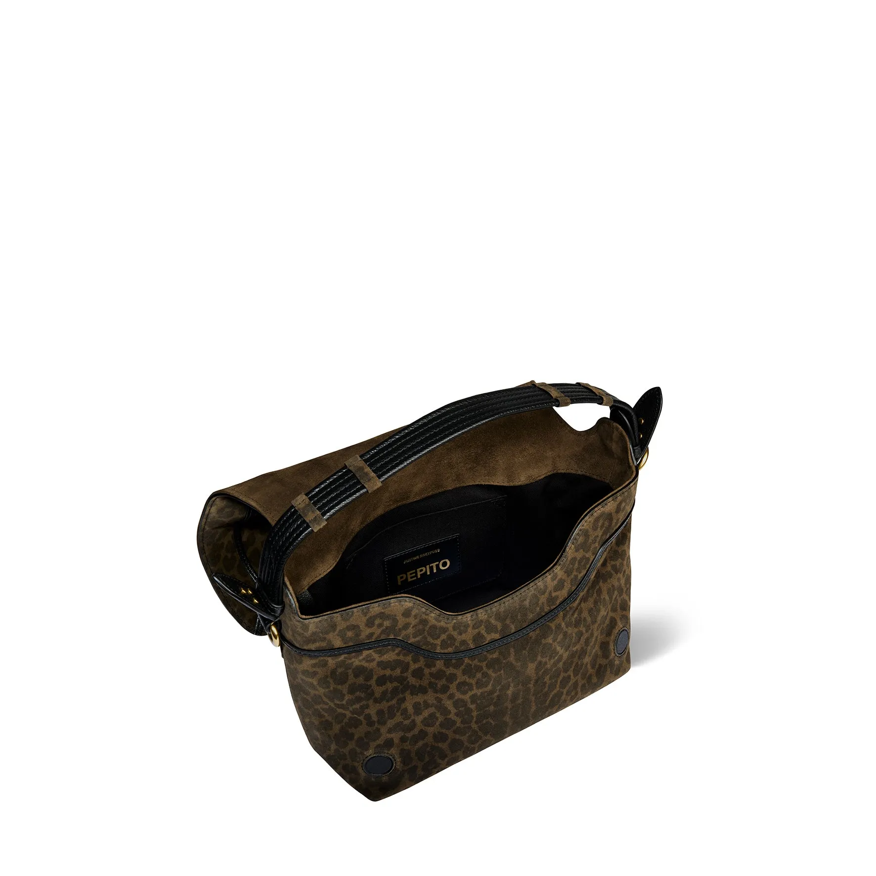 Sac Pepito M croute velours Imprimé Léopard kaki sold by Jerome Dreyfuss product image thumbnail 4