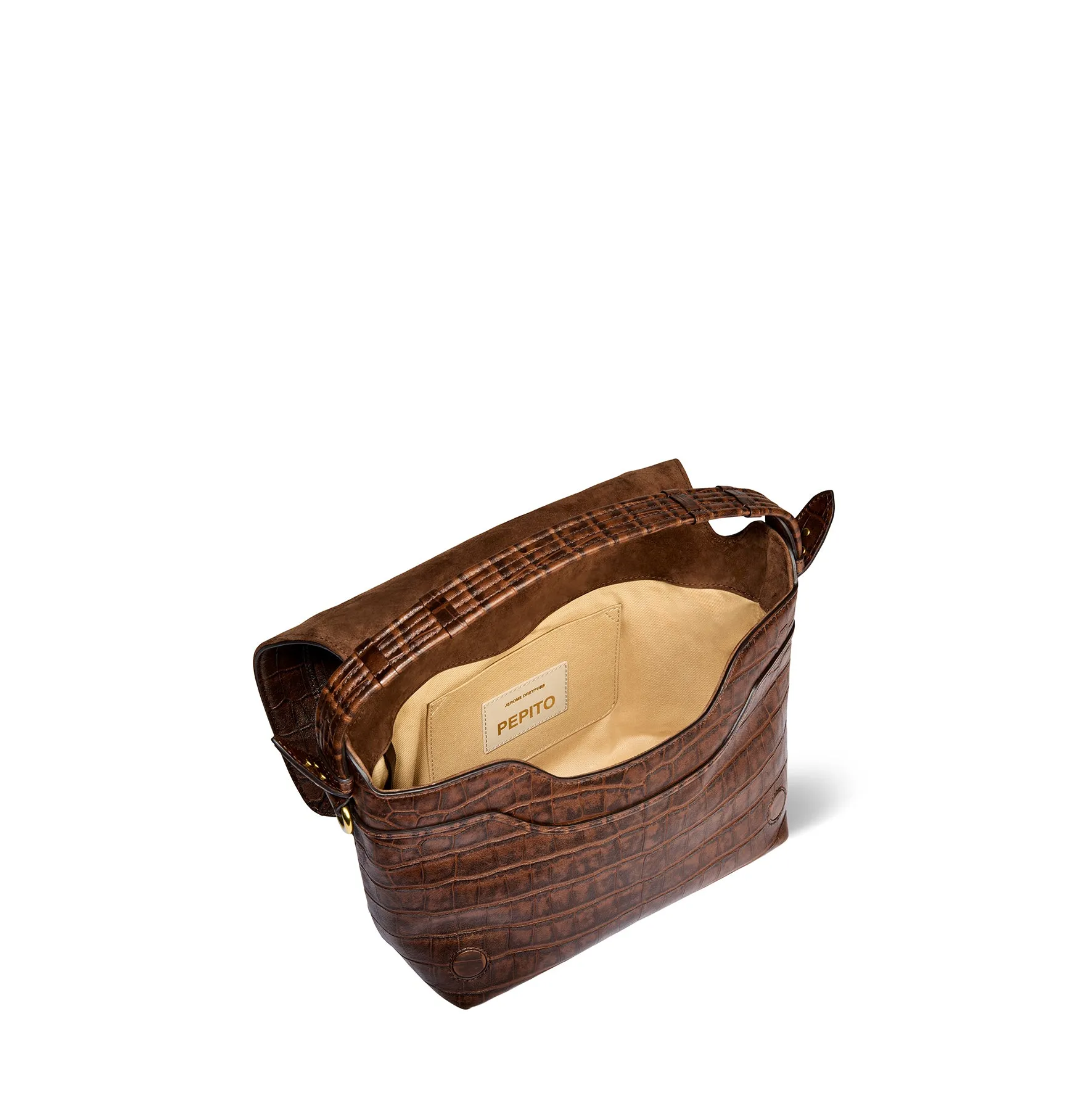 Sac Pepito M Mouton Imprimé Croco Cigare sold by Jerome Dreyfuss product image thumbnail 4