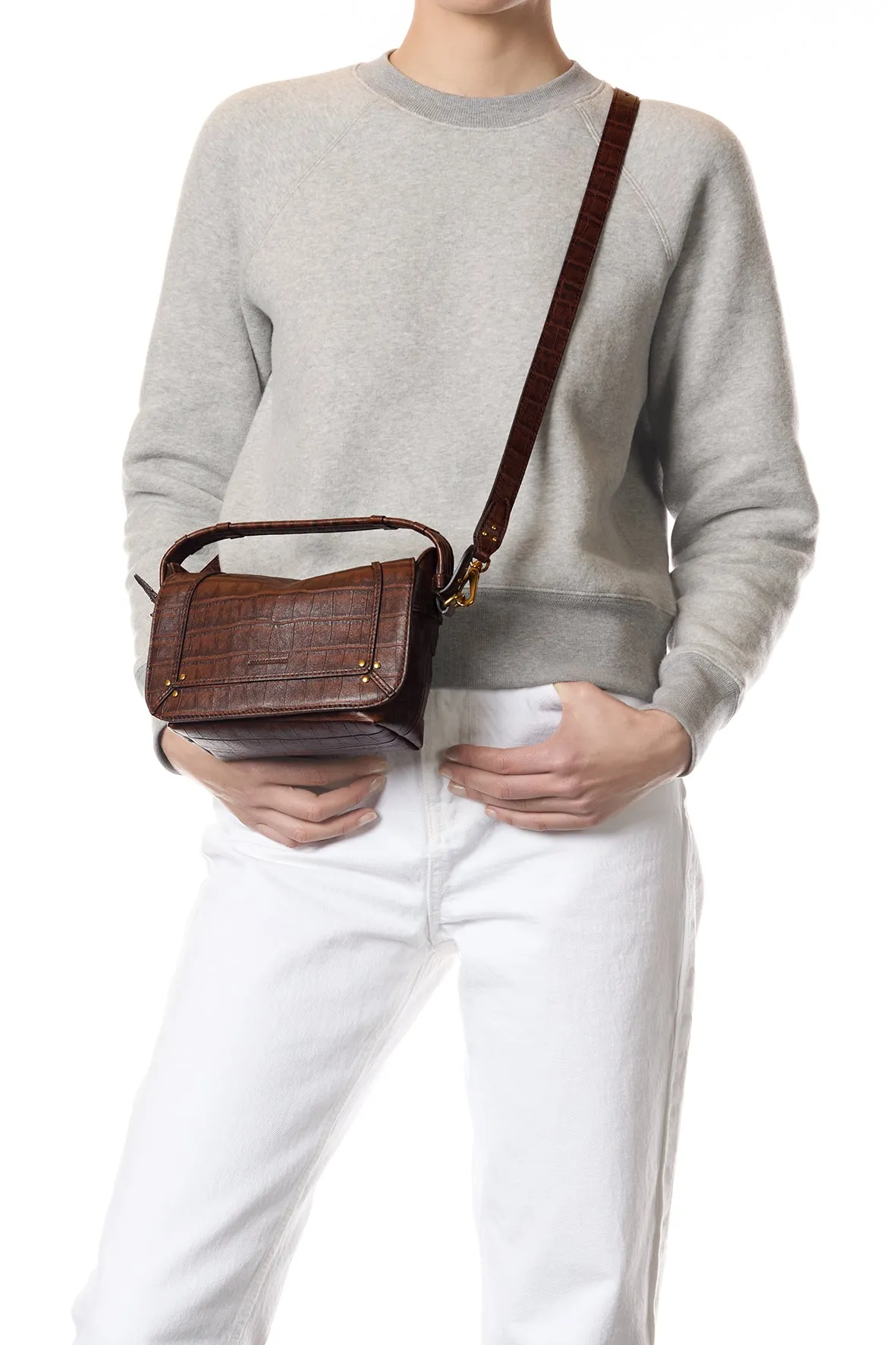 Sac Pepito S Mouton Imprimé Croco Cigare sold by Jerome Dreyfuss product image thumbnail 2