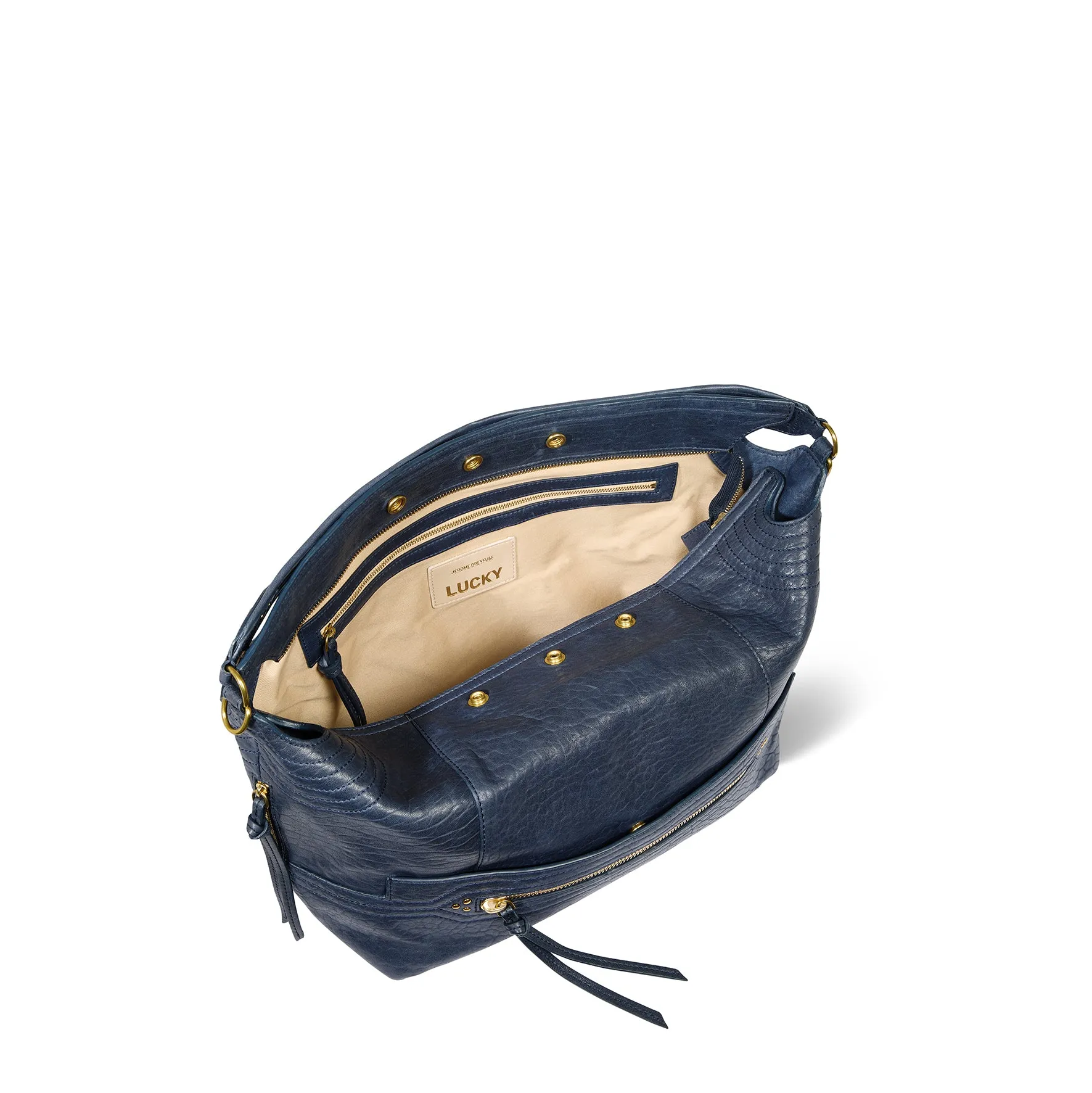Sac Lucky Hobo Large Agneau Bubble Night Blue sold by Jerome Dreyfuss product image thumbnail 5