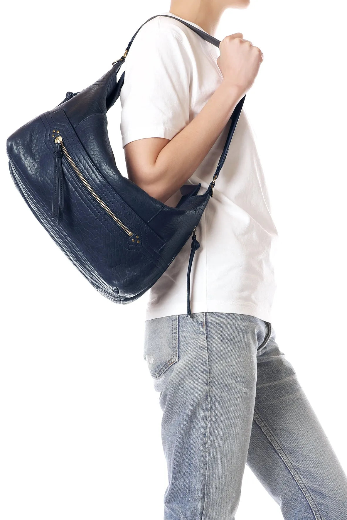 Sac Lucky Hobo Large Agneau Bubble Night Blue sold by Jerome Dreyfuss product image thumbnail 2