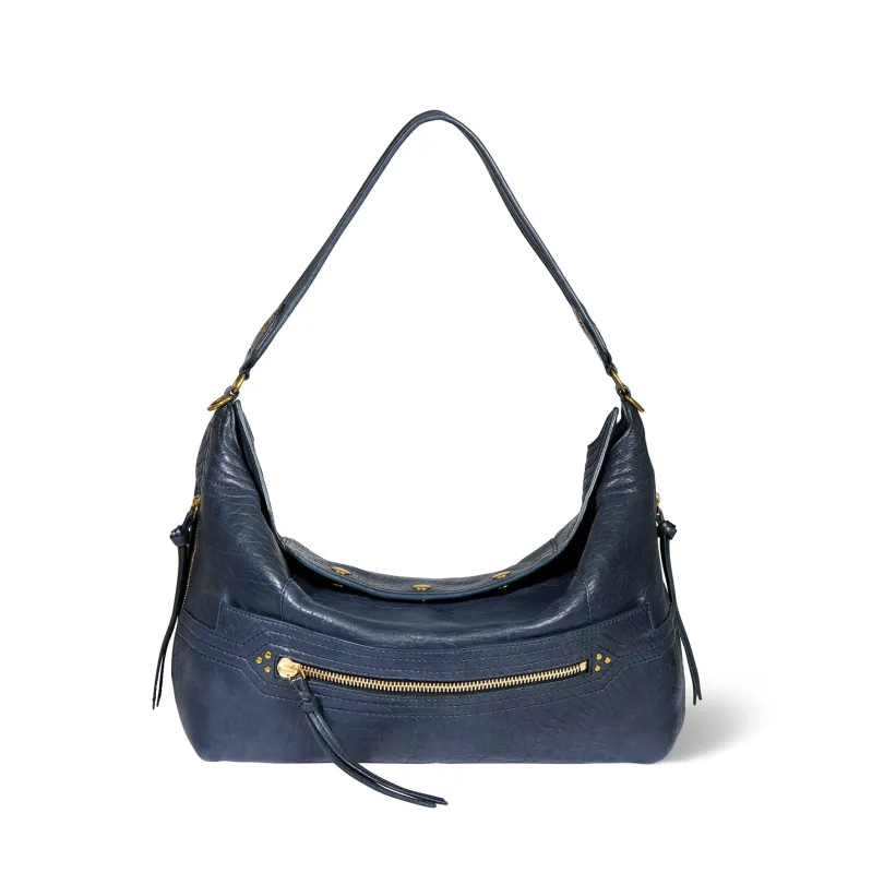 Sac Lucky Hobo Large Agneau Bubble Night Blue made by Jerome Dreyfuss