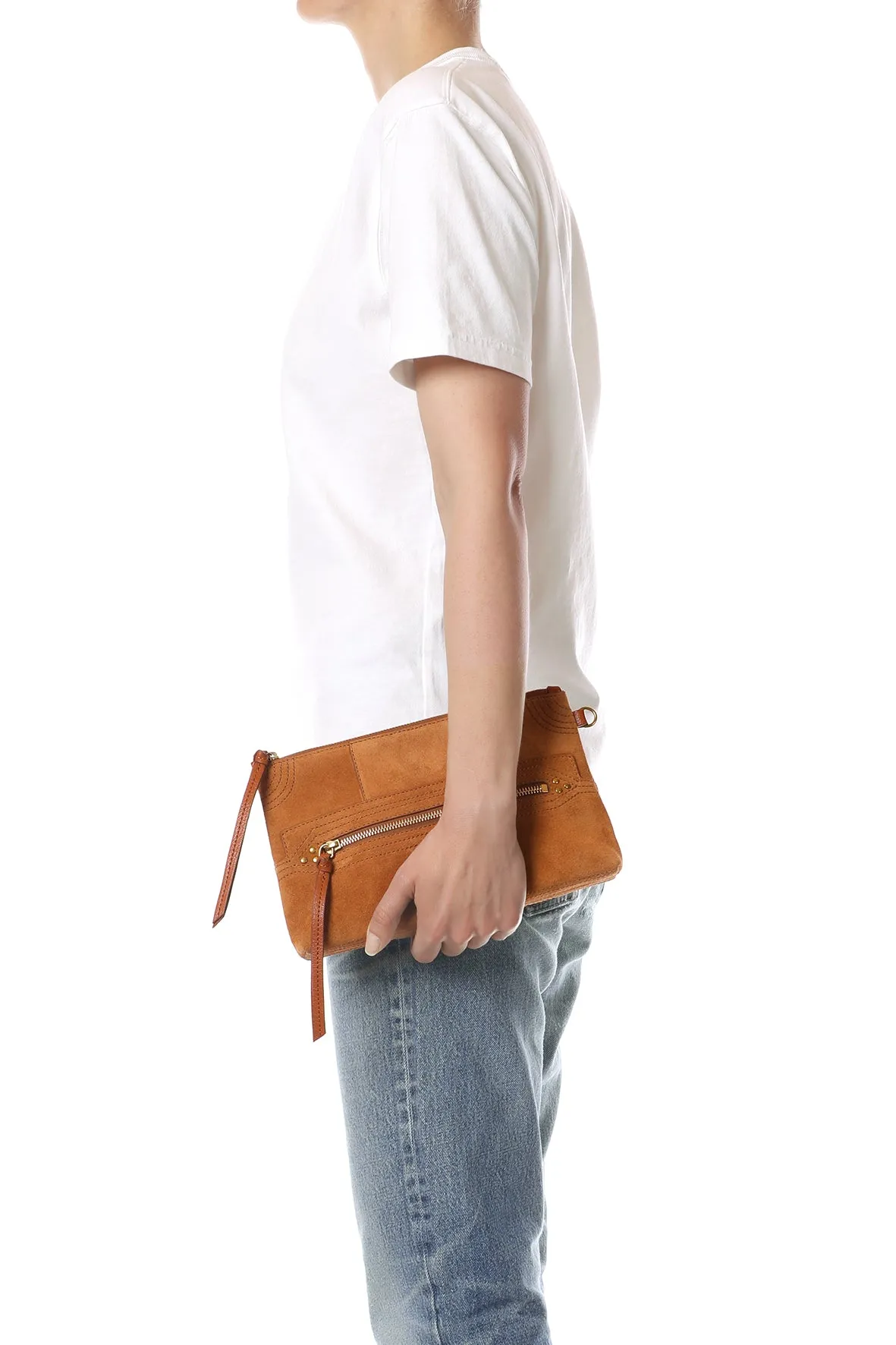 Pochette Lucky Clutch croute velours Caramel sold by Jerome Dreyfuss product image thumbnail 2