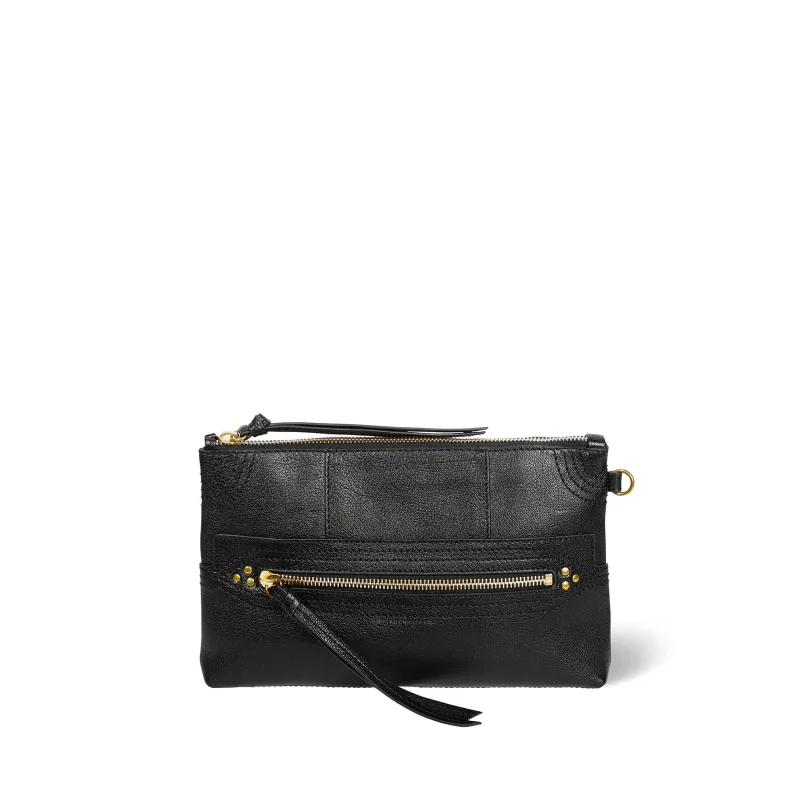 Pochette Lucky Clutch buffle Noir Brass made by Jerome Dreyfuss