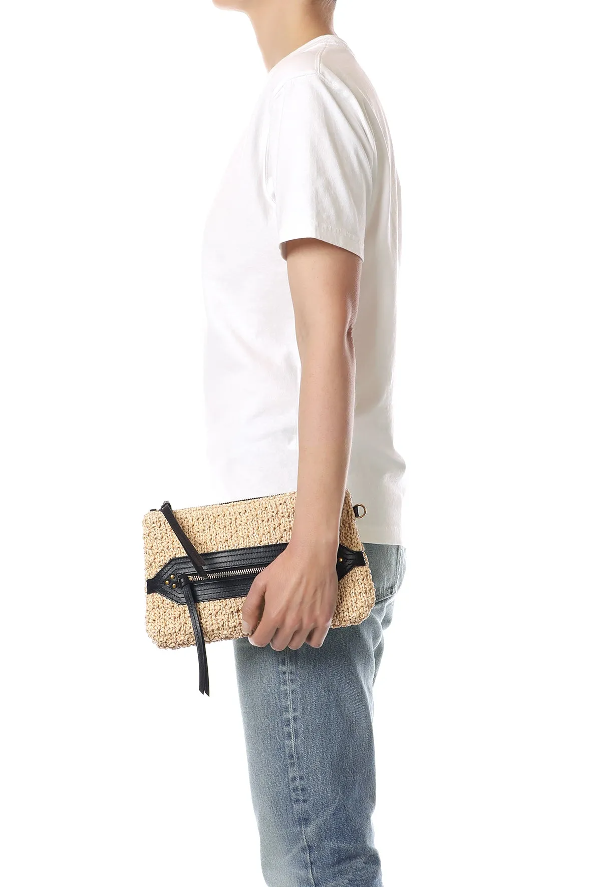 Pochette Lucky Clutch fibres recyclées effet raphia sold by Jerome Dreyfuss product image thumbnail 2