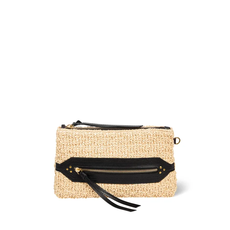 Pochette Lucky Clutch fibres recyclées effet raphia made by Jerome Dreyfuss