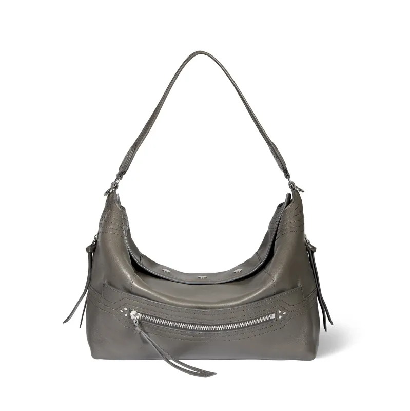 Sac Lucky Hobo Large buffle Gris made by Jerome Dreyfuss