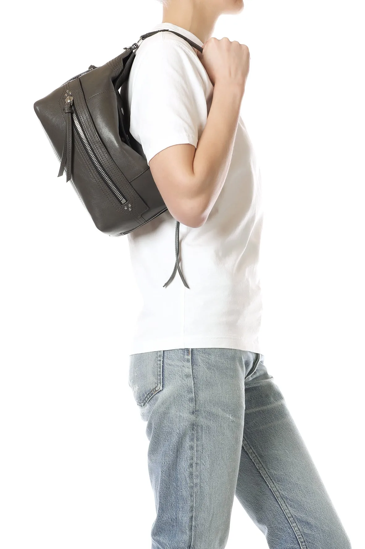 Sac Lucky Hobo buffle Gris sold by Jerome Dreyfuss product image thumbnail 2