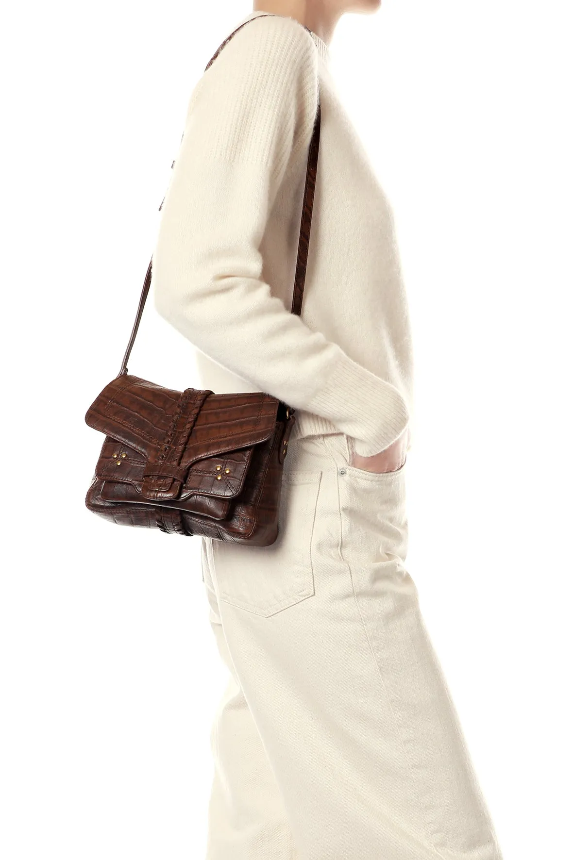 Sac Harry S Mouton Imprimé Croco Cigare sold by Jerome Dreyfuss product image thumbnail 2