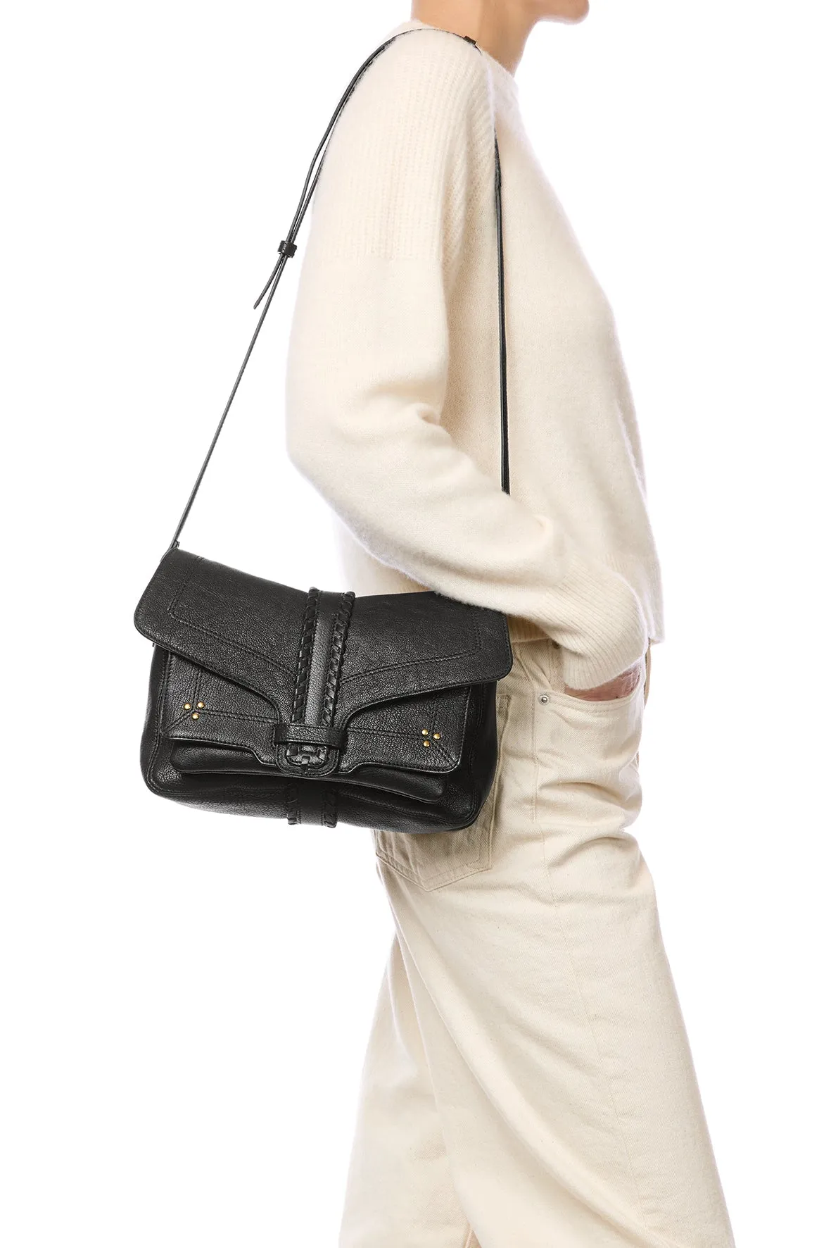 Sac Harry M Chèvre Noir Grainé sold by Jerome Dreyfuss product image thumbnail 2