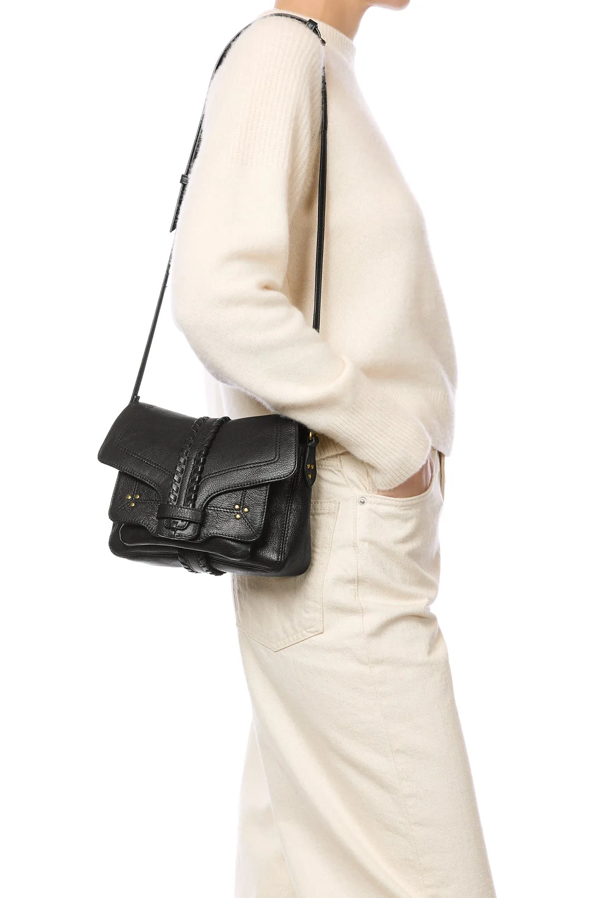 Sac Harry S Chèvre Noir Grainé sold by Jerome Dreyfuss product image thumbnail 2