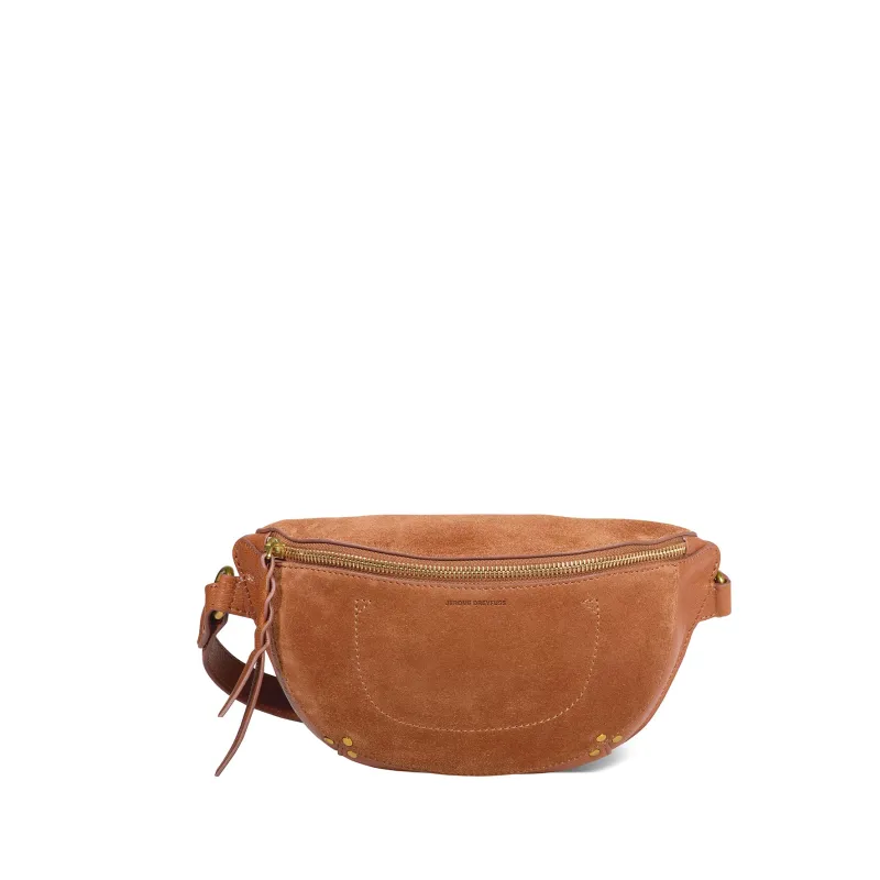 Sac Banane Lino Croûte Velours Caramel made by Jerome Dreyfuss