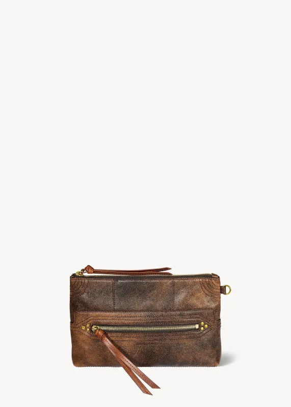 Pochette Lucky Clutch Agneau Marron used made by Jerome Dreyfuss