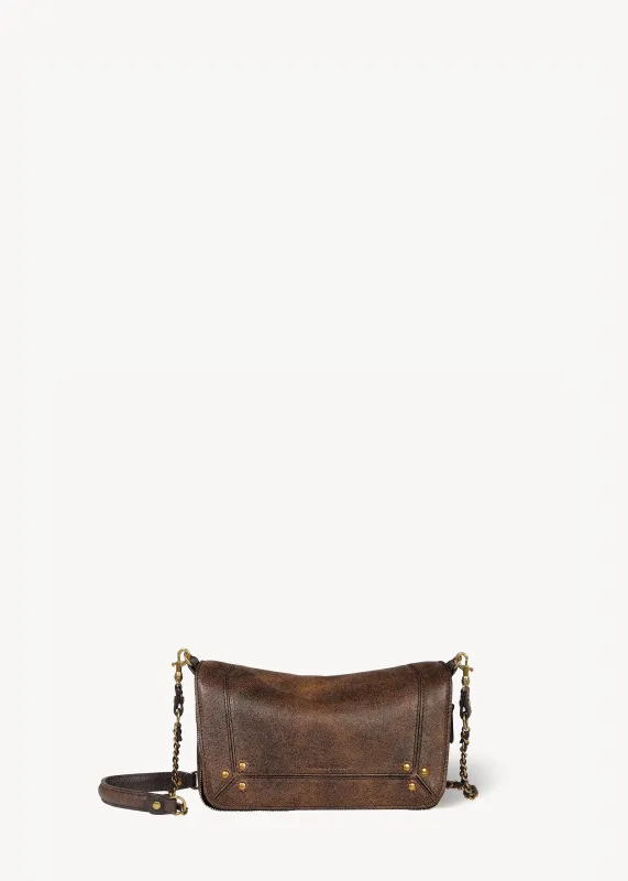 Sac Bobi S Agneau Marron used made by Jerome Dreyfuss