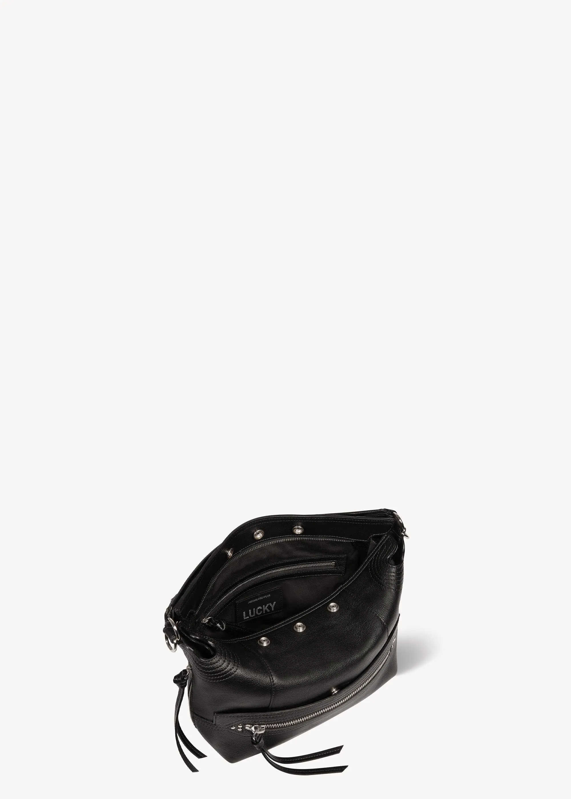 Sac Lucky Hobo Buffle Noir Silver sold by Jerome Dreyfuss product image thumbnail 5